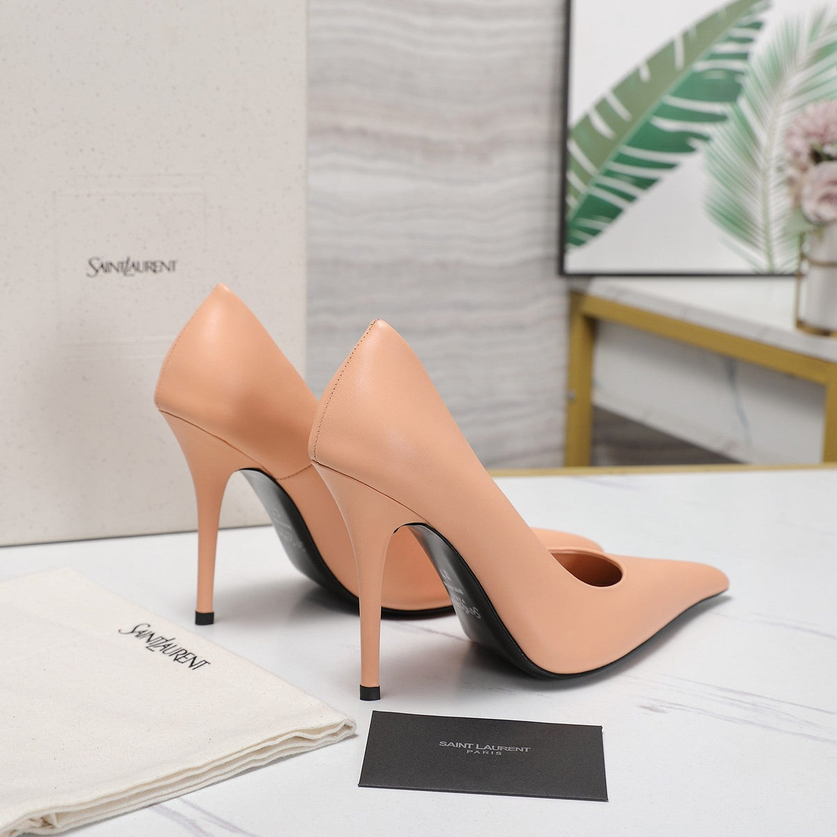 YSL 26s Zoe Pumps Nude Nude Leather 125851