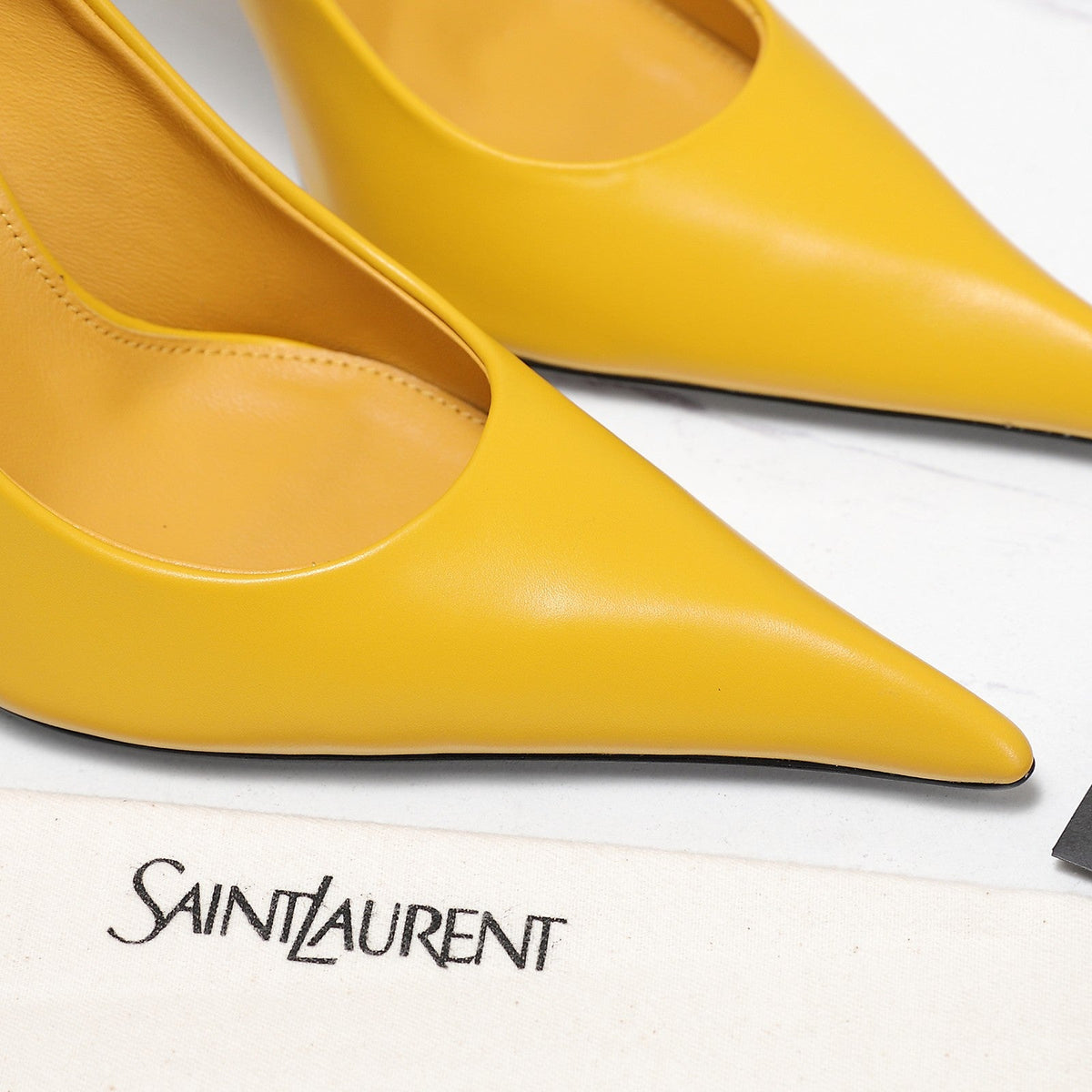 YSL 26s Zoe Pumps Yellow Yellow Leather 125852