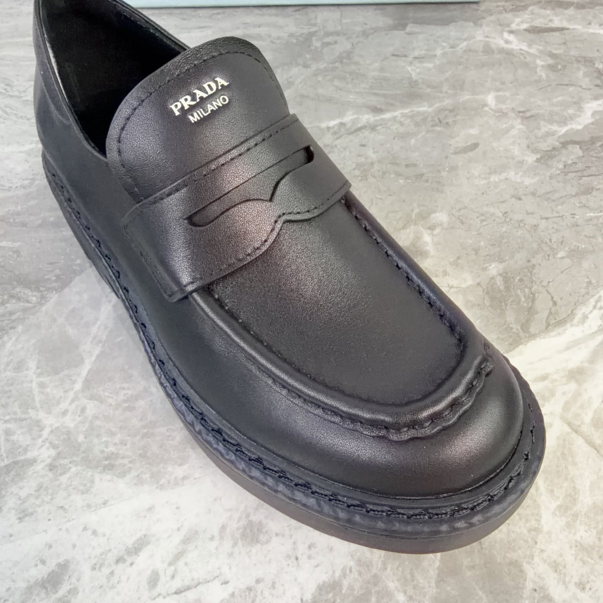 Prada 26s Loafers Black Smooth Leather 157674