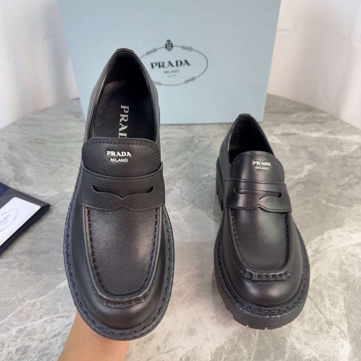 Prada 26s Loafers Black Smooth Leather 157674