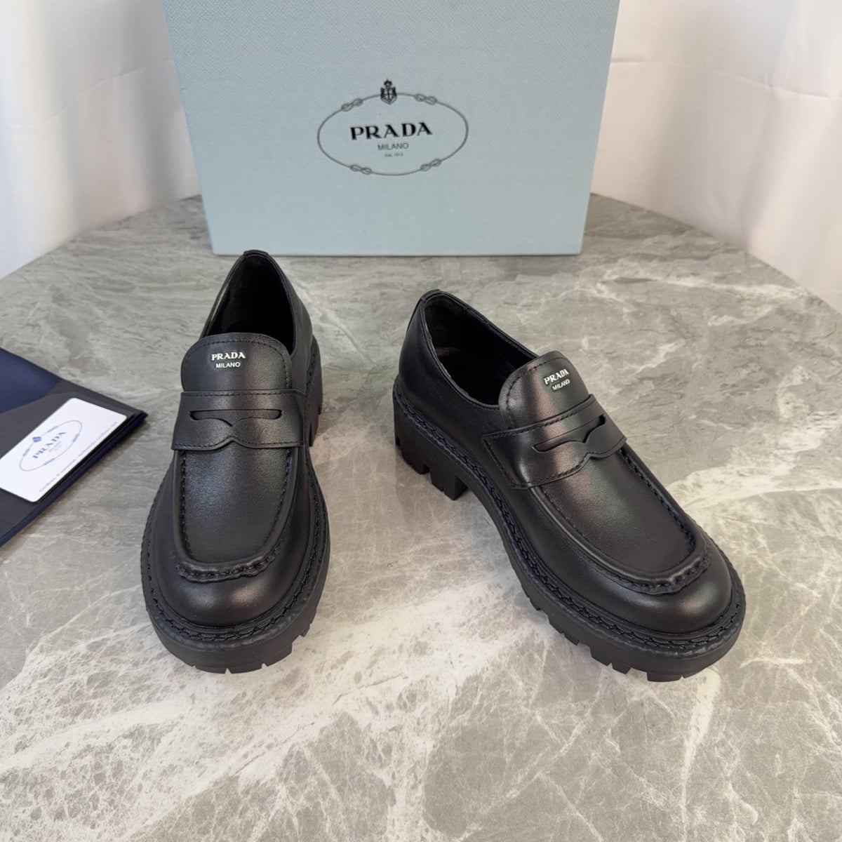 Prada 26s Loafers Black Smooth Leather 157674