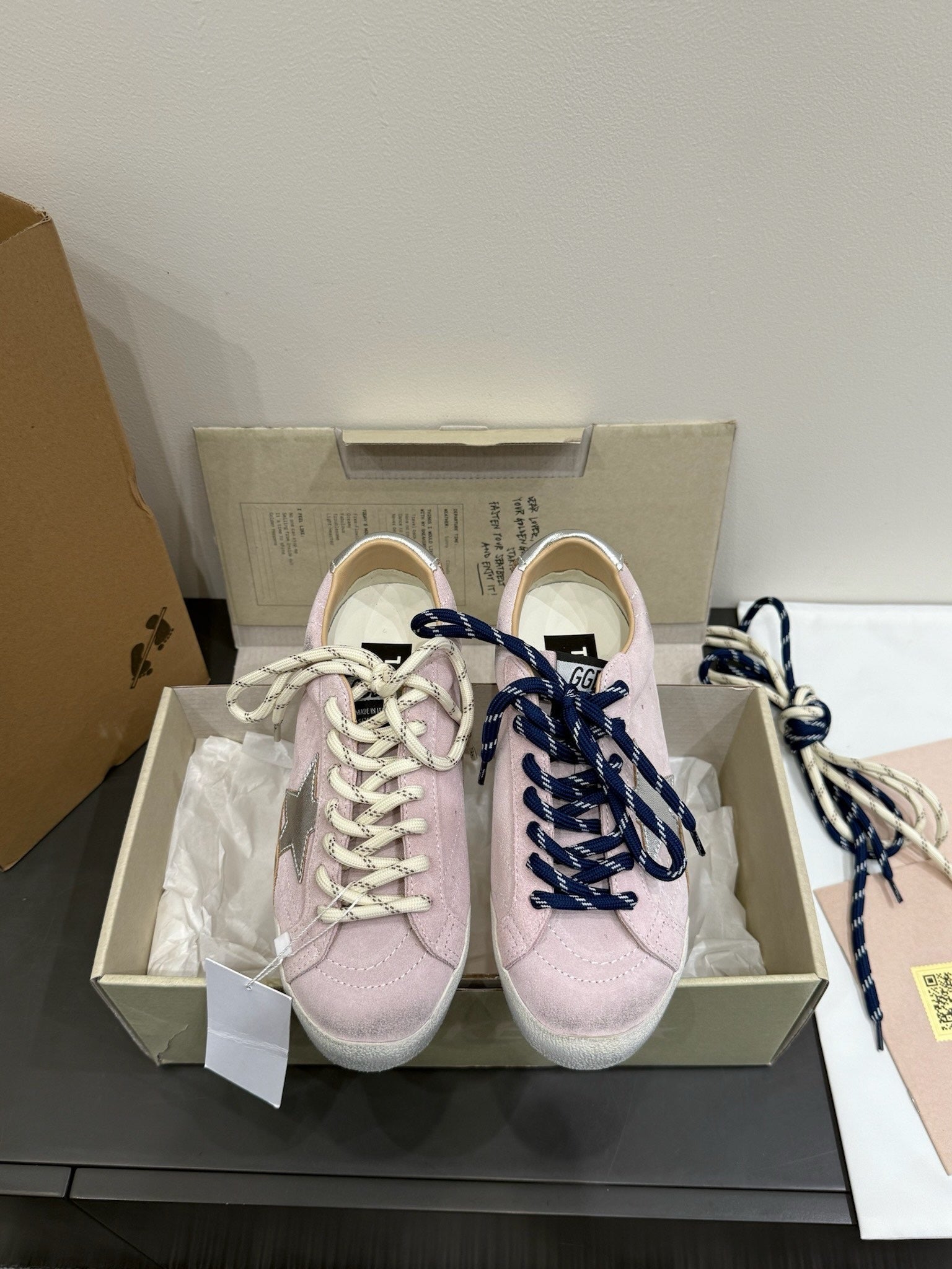 DC 25 Golden Goos Superstar Trainers Pink Cowhide & Rubber 334968