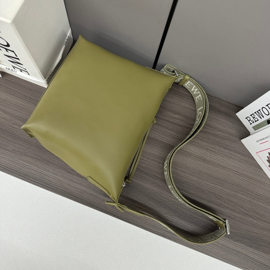 Loewe Small Cubi Crossbody Bag Olive Green Smooth Calfskin