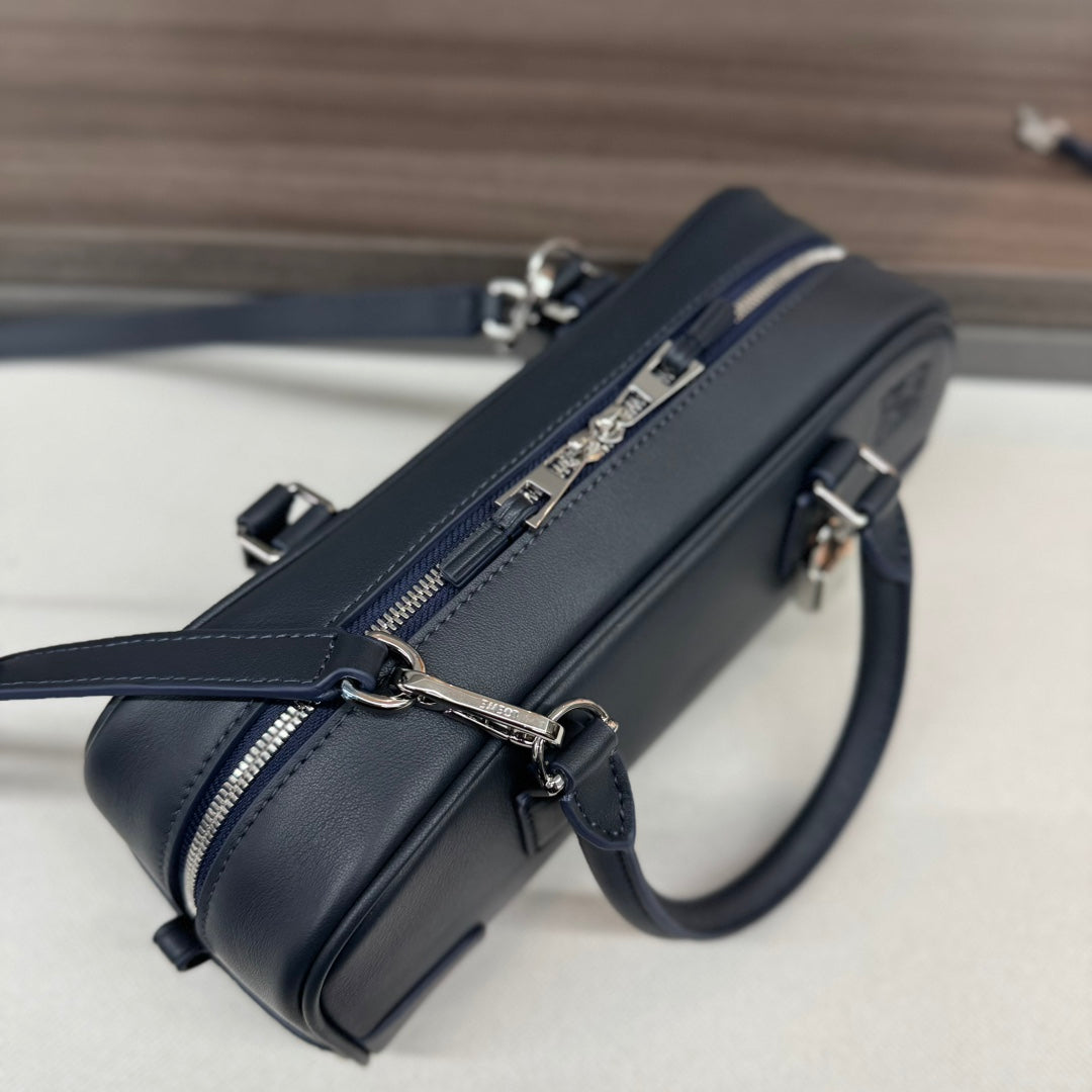 Loewe Amazona 23 Cropped Bag Black - Gray Shiny Calfskin