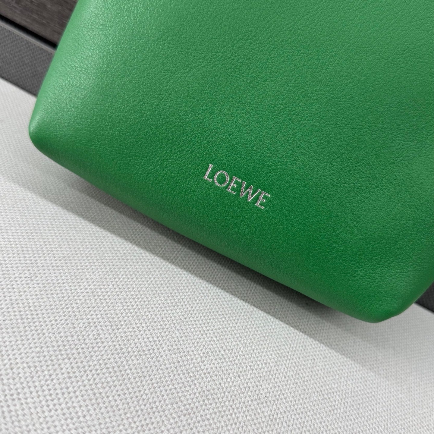 Loewe Small Pebble Hobo Green Smooth Calfskin