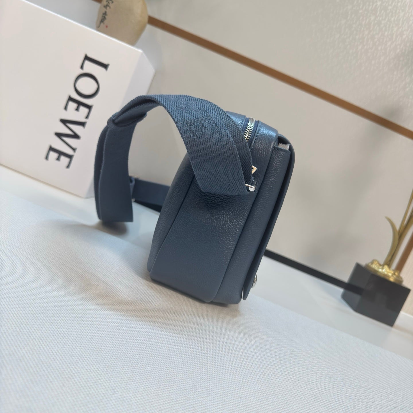 Loewe Messenger Bags 23 Navy Blue Cowhide