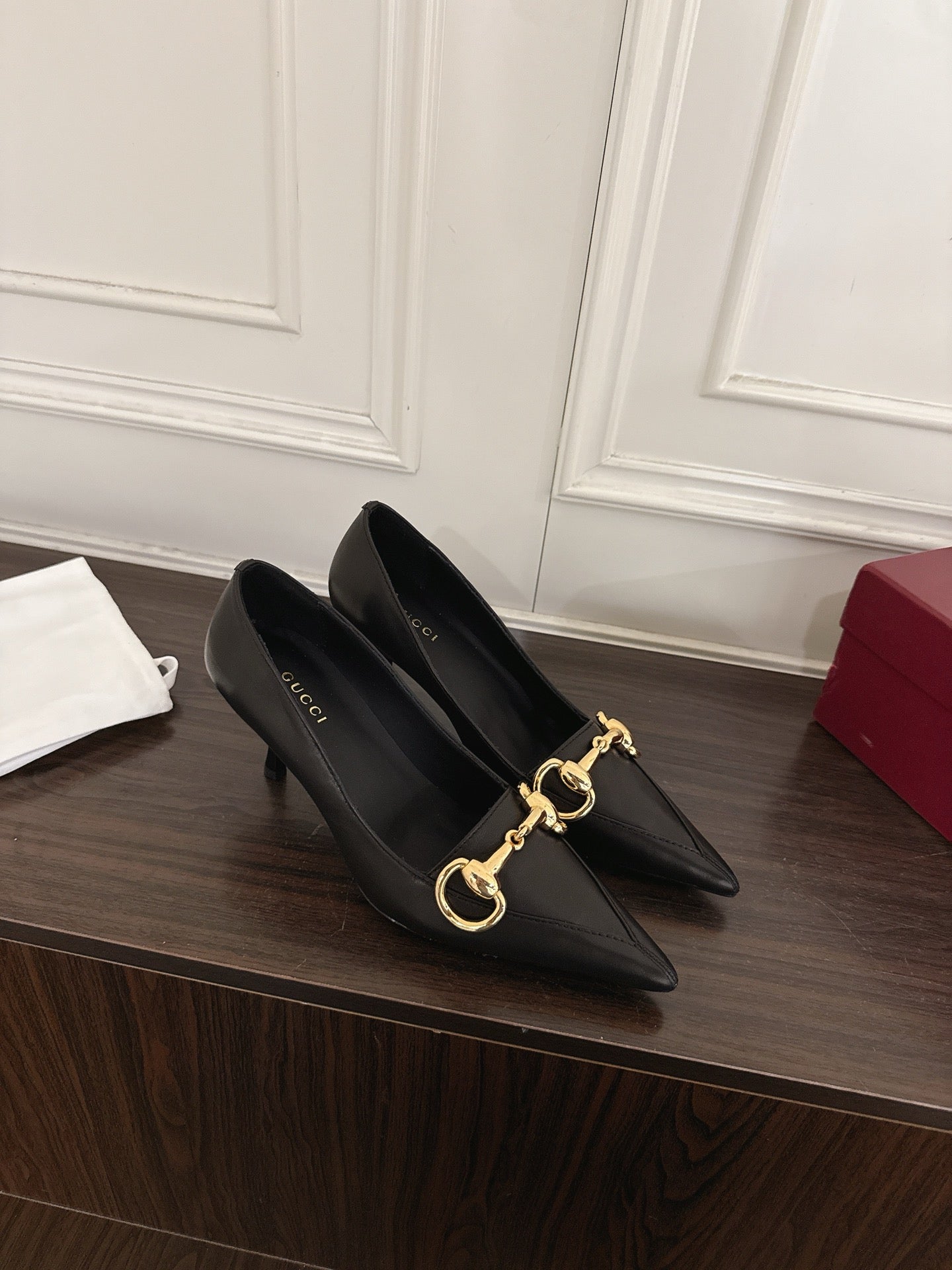 GG Boulevard Pumps 7.5cm Black Leather 888854