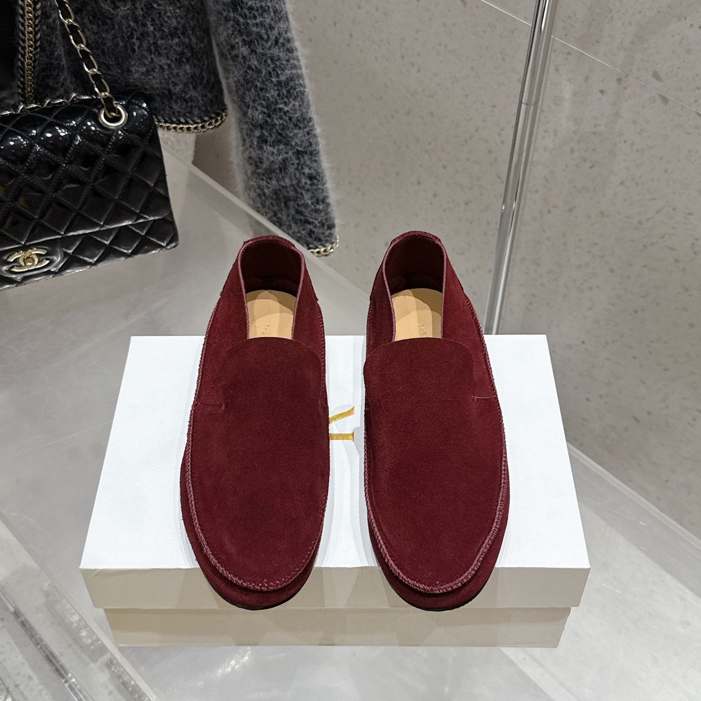 The Row Tyler Loafer Dar Red Suede 338394