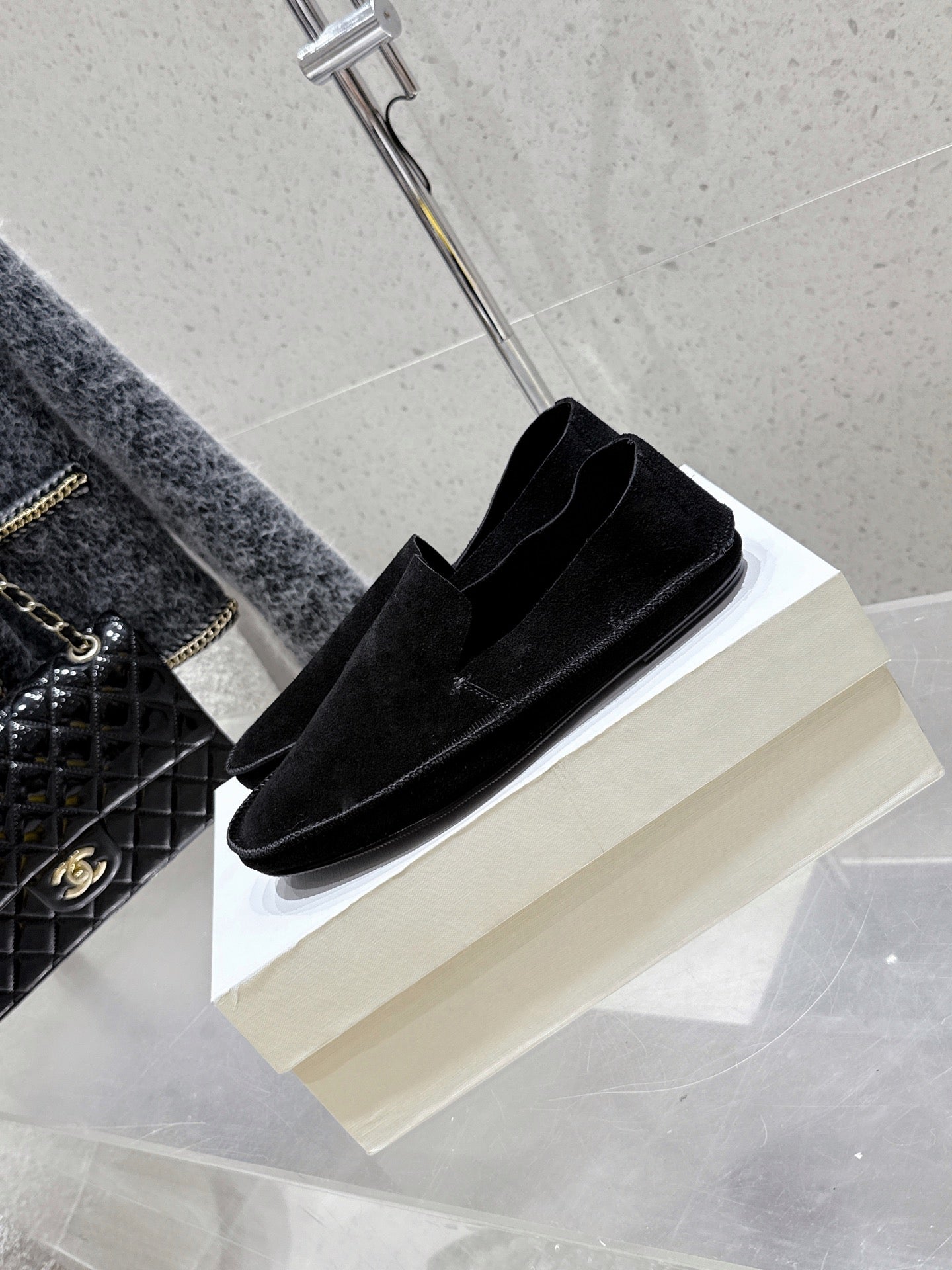 The Row Tyler Loafer Black Suede 338395