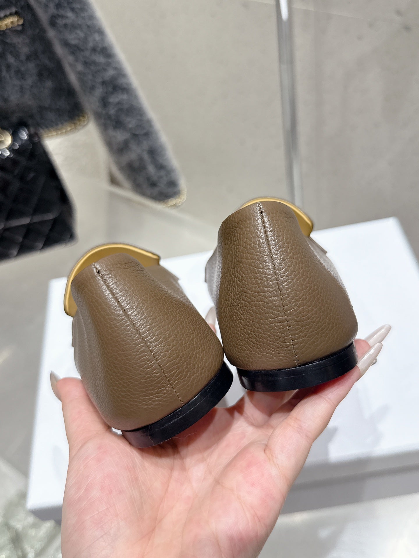 The Row Classic Loafer Taupe Leather 338397