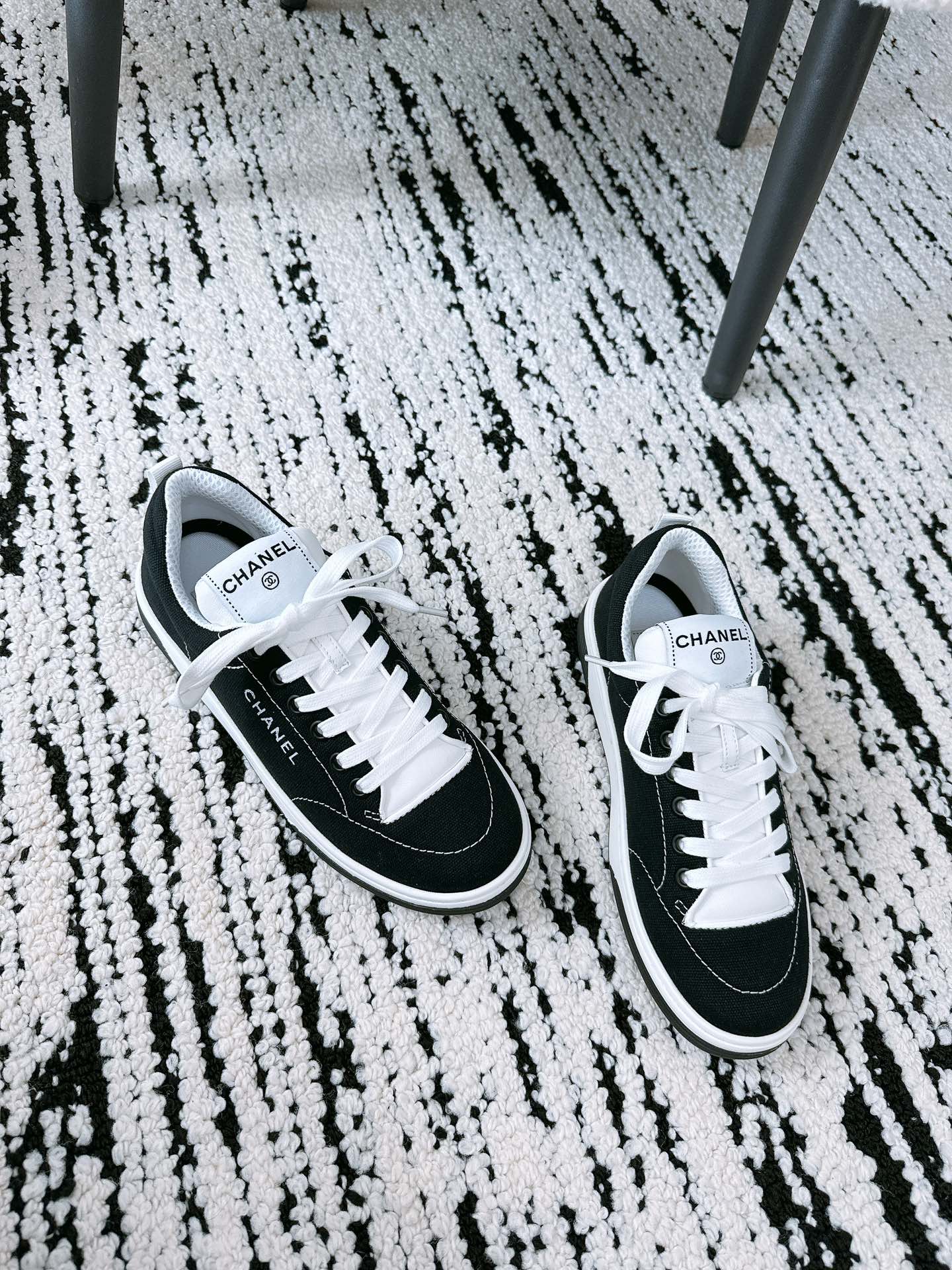 CC Sneaker In Black Canvas Fabric 144507