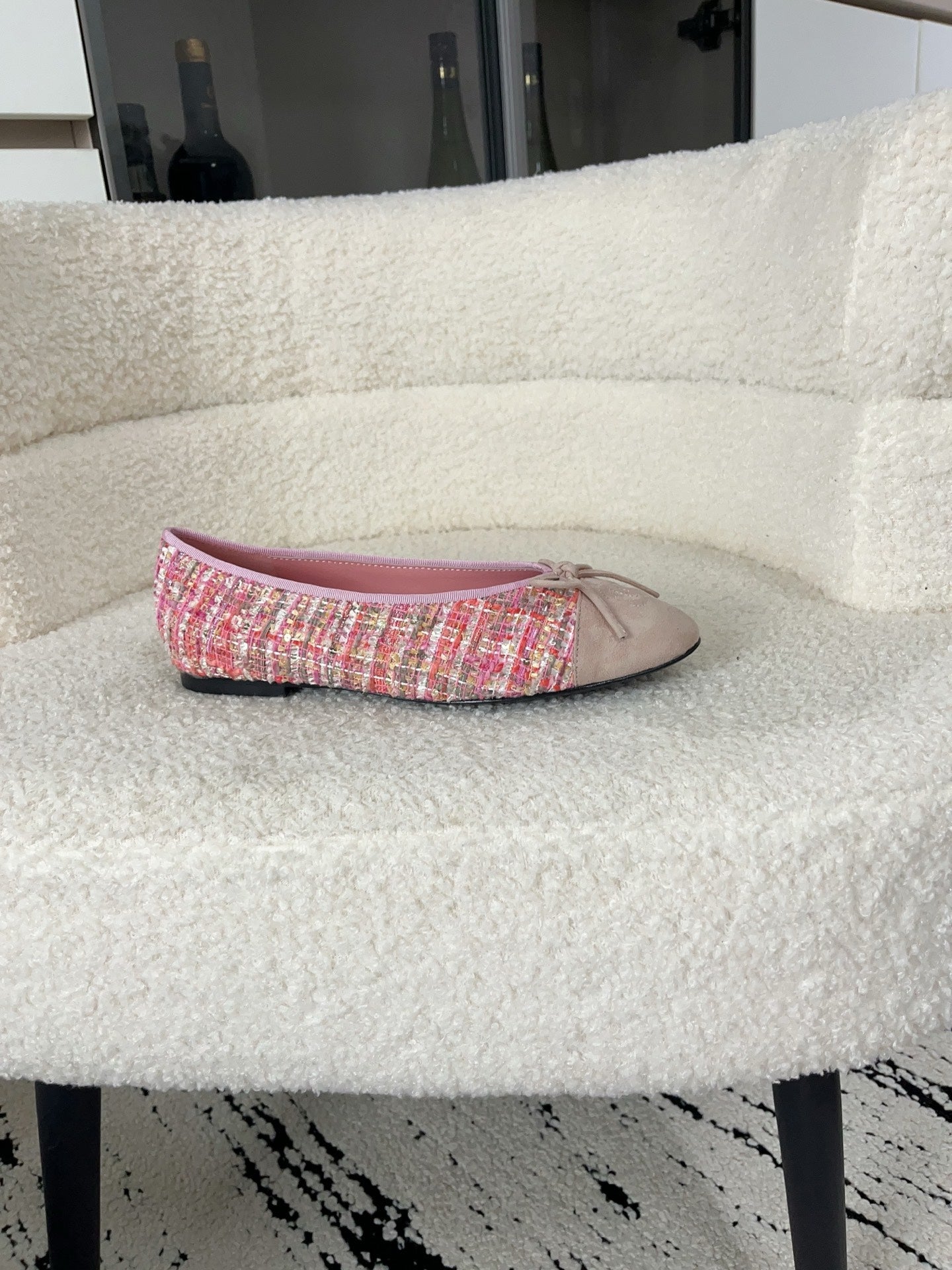 CC 26A Ballet Flat Stale Pink Suede Tweed 900738