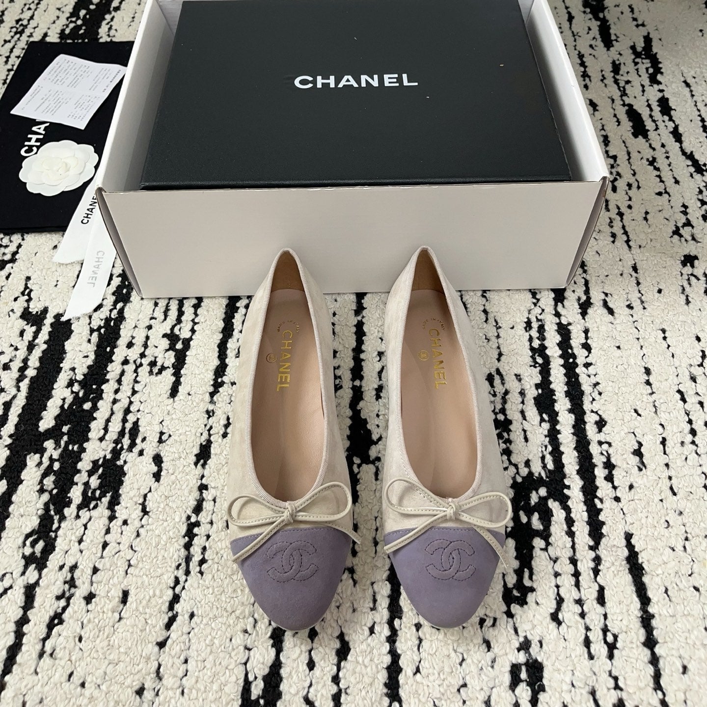 CC 26A Ballet Flat Taupe Purple Suede 900745