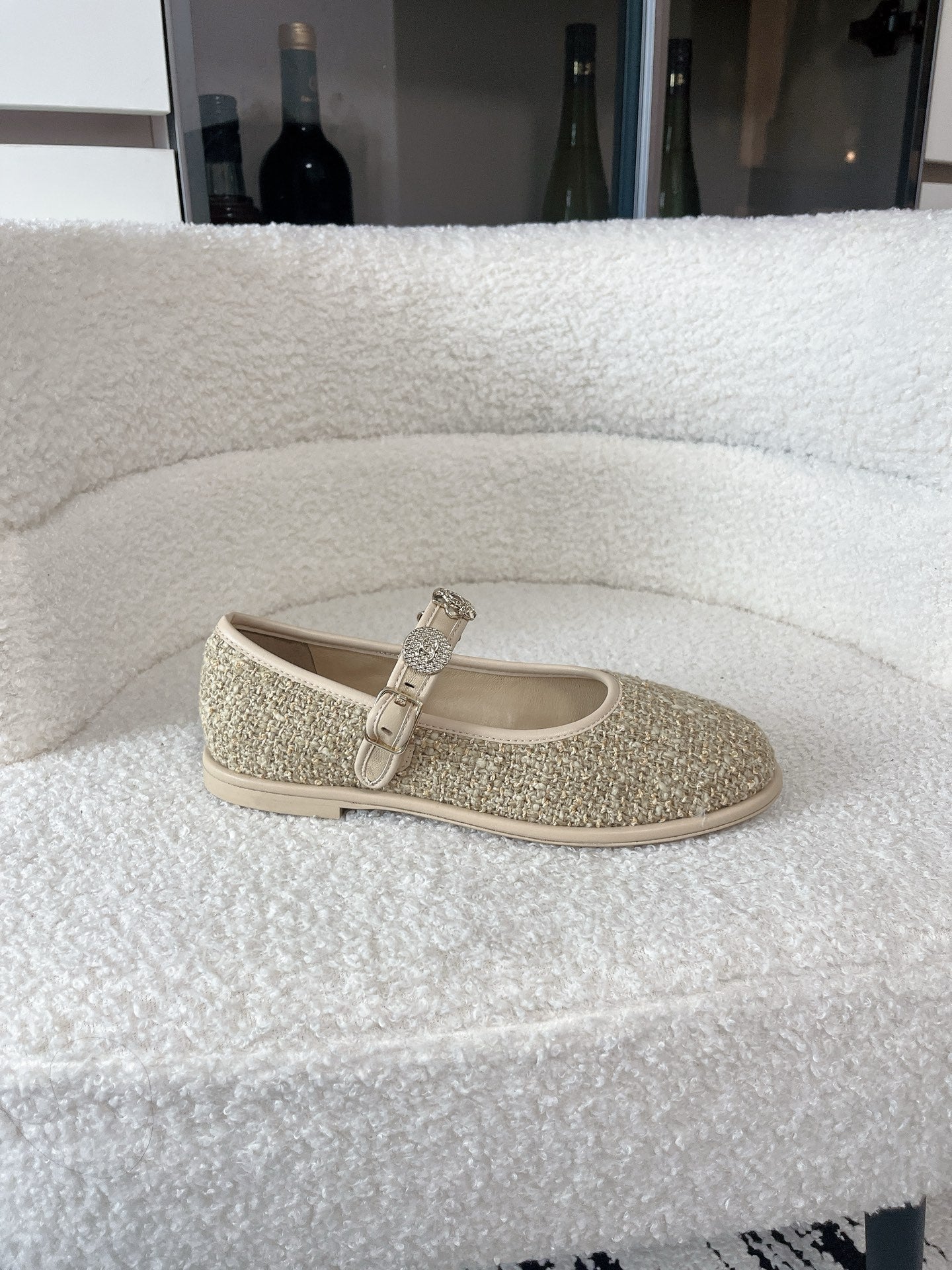CC 26A Mary Jane Strap Beige Raffia 900765