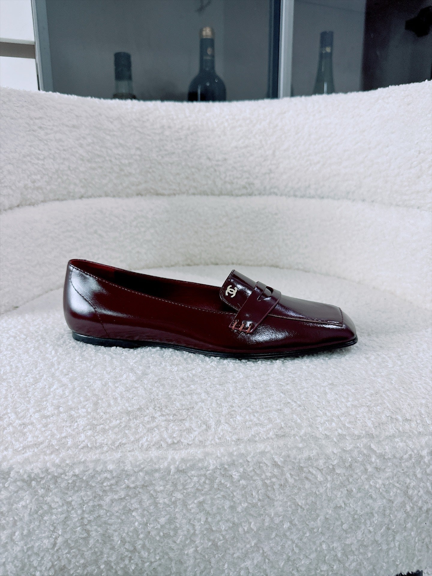 CC AW26 Mocassins Falt Bordeaux Shiny Leather 942739