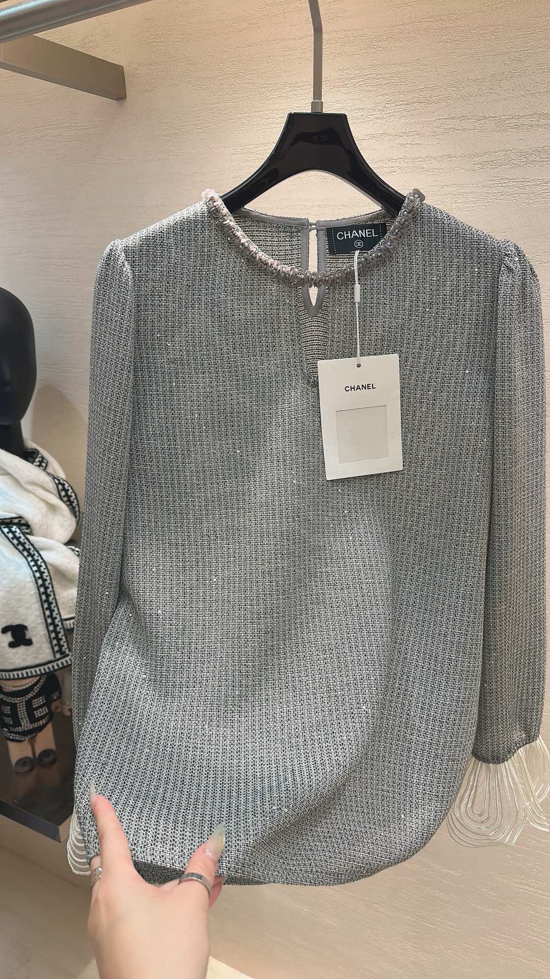 Chanel 26s Long-Sleeve Blouse 872
