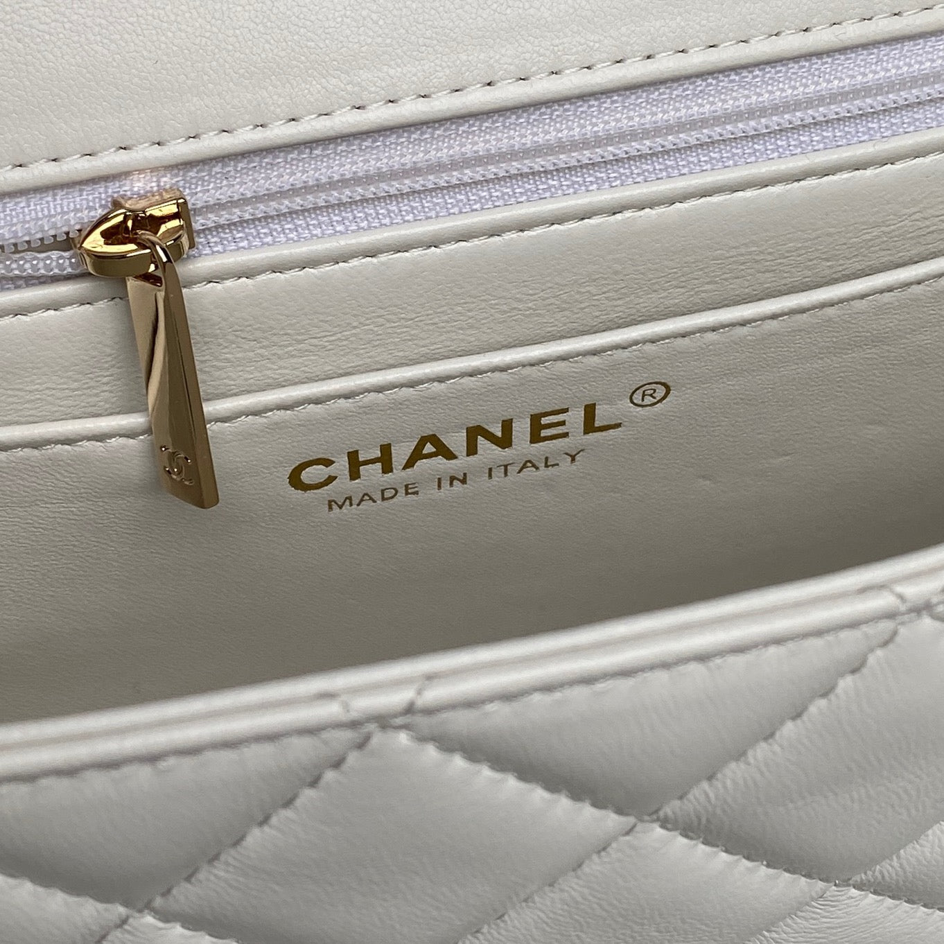 CC Mini Graphic Frame Flap Bag White Lambskin