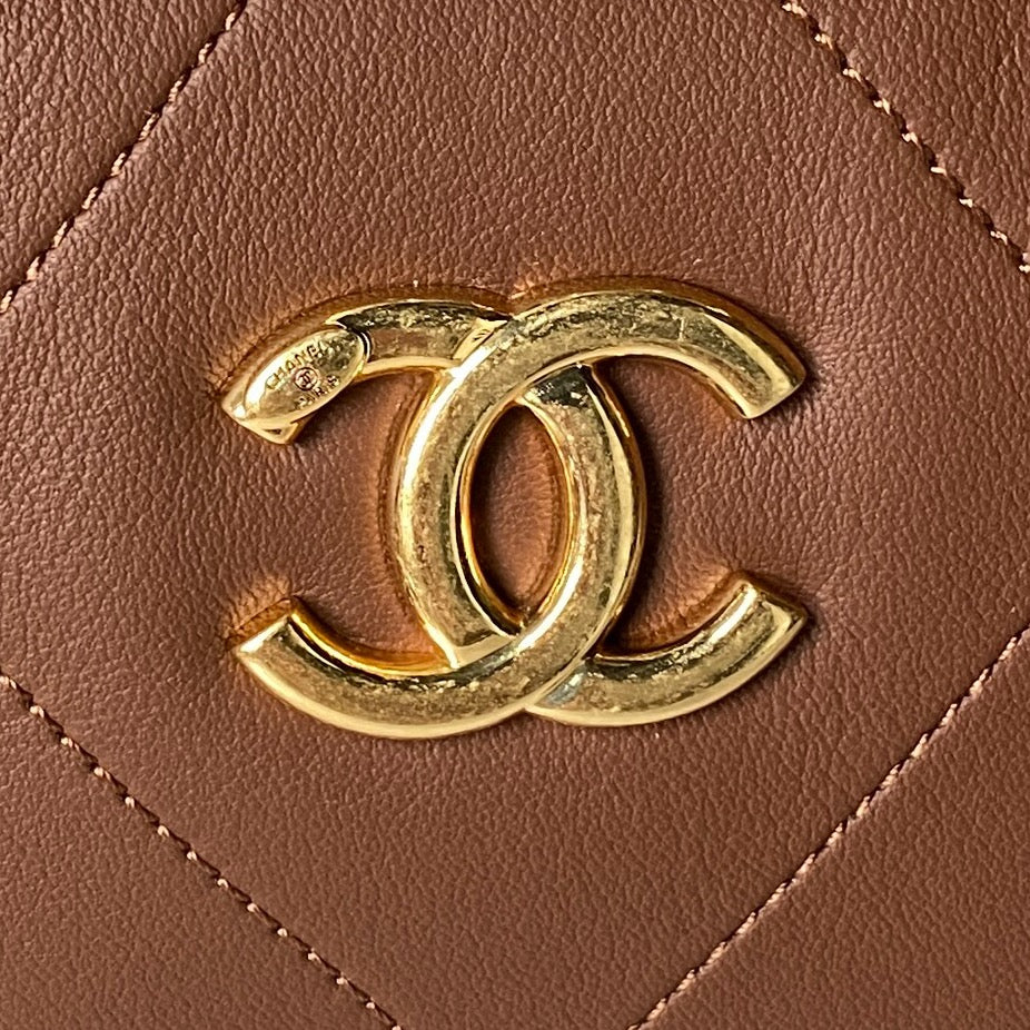 CC 2025 Hobo Bag Brown Calfskin Gold Hardware 298485