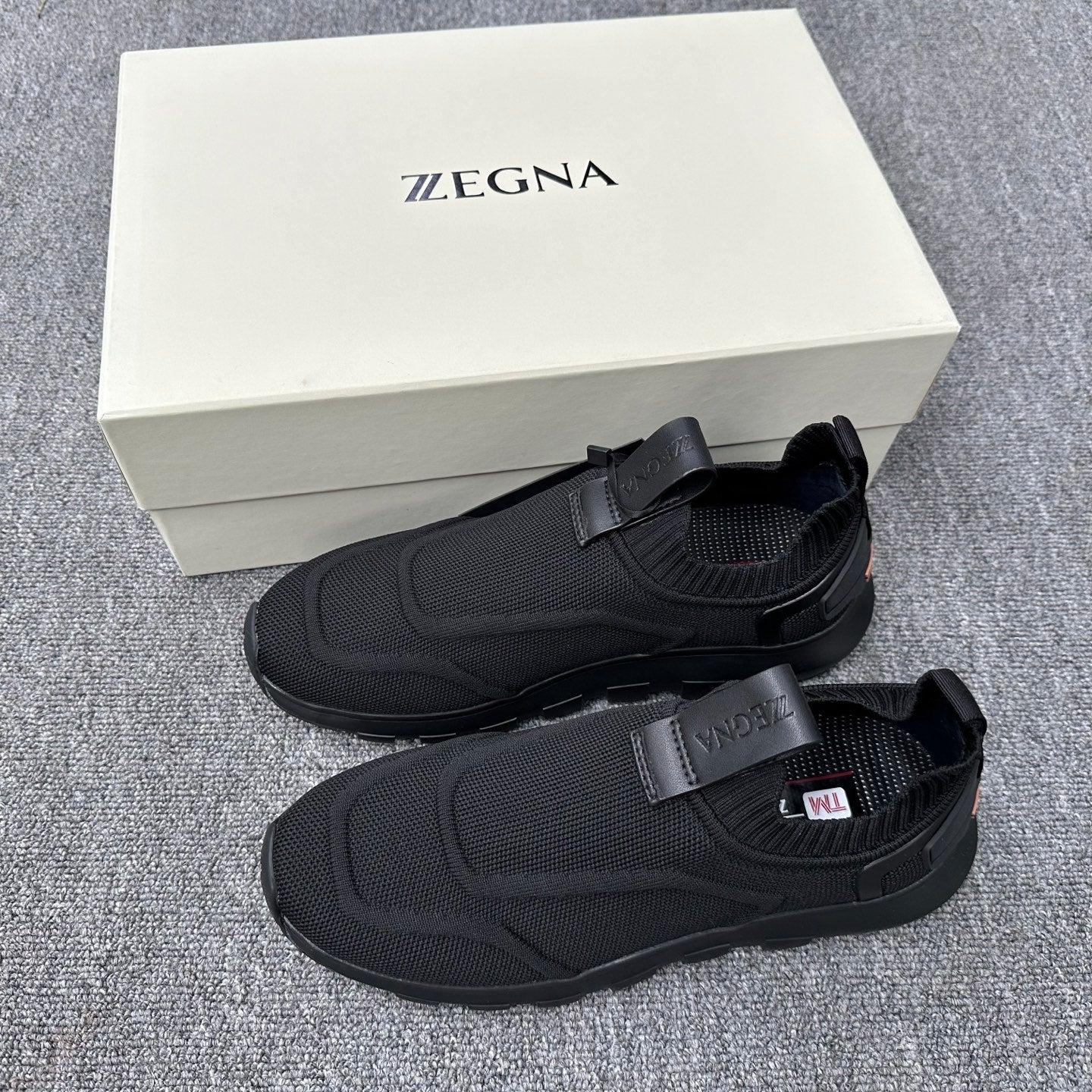 Zegna Men’s Techmerino Slip-On Sneakers Full Black Fabric 166085
