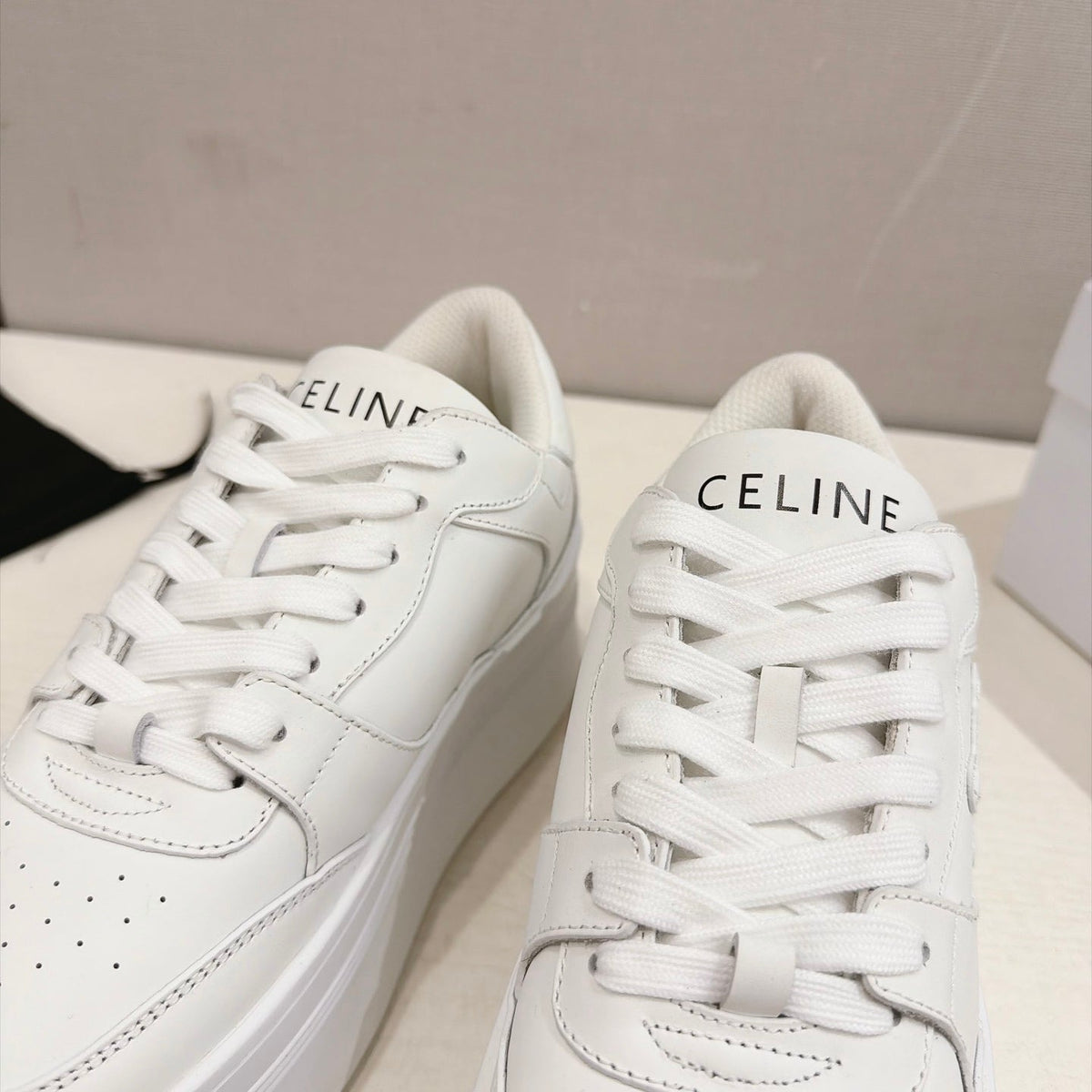 Celine Block Sneakers White Leather 168201