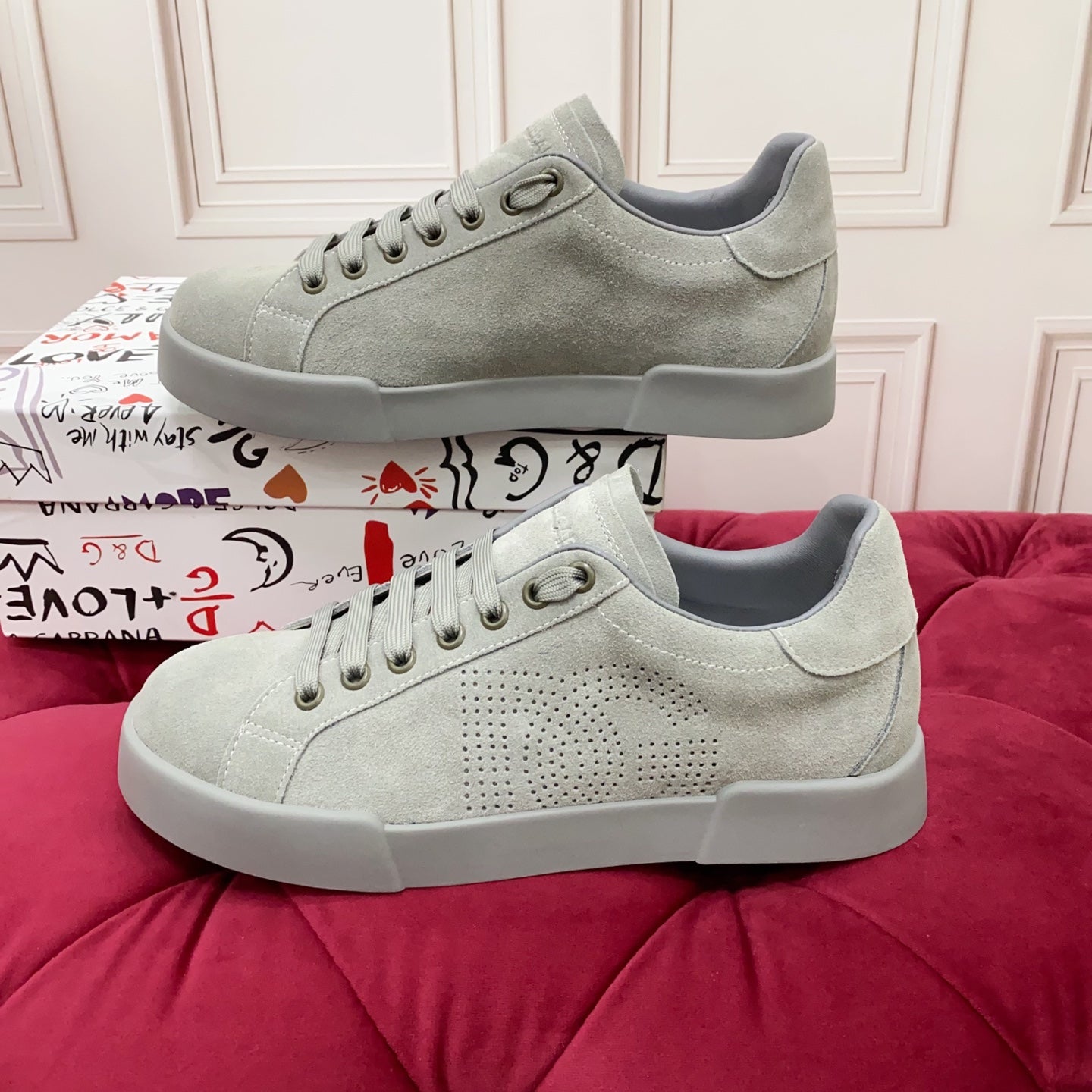 DC 25 Portofino Sneaker Grey Suede & Sheepskin 333874