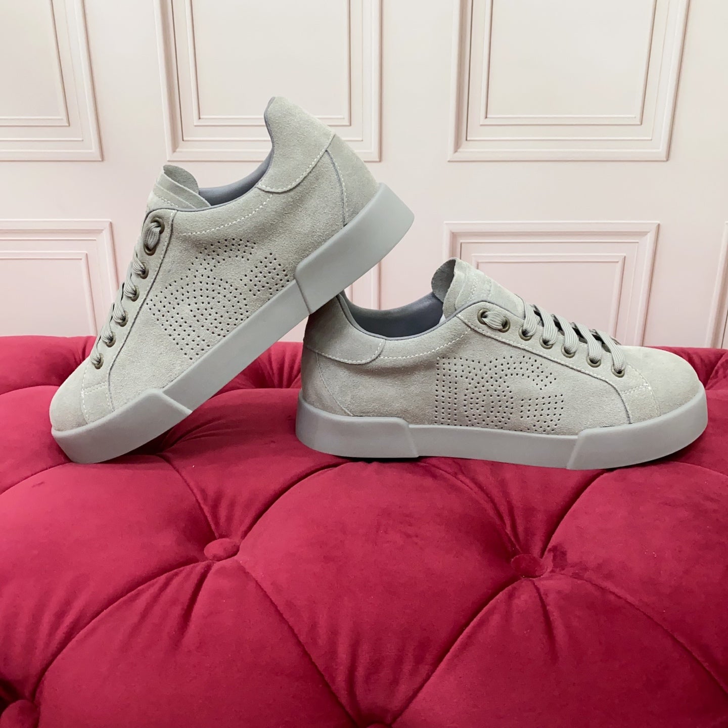 DC 25 Portofino Sneaker Grey Suede & Sheepskin 333874