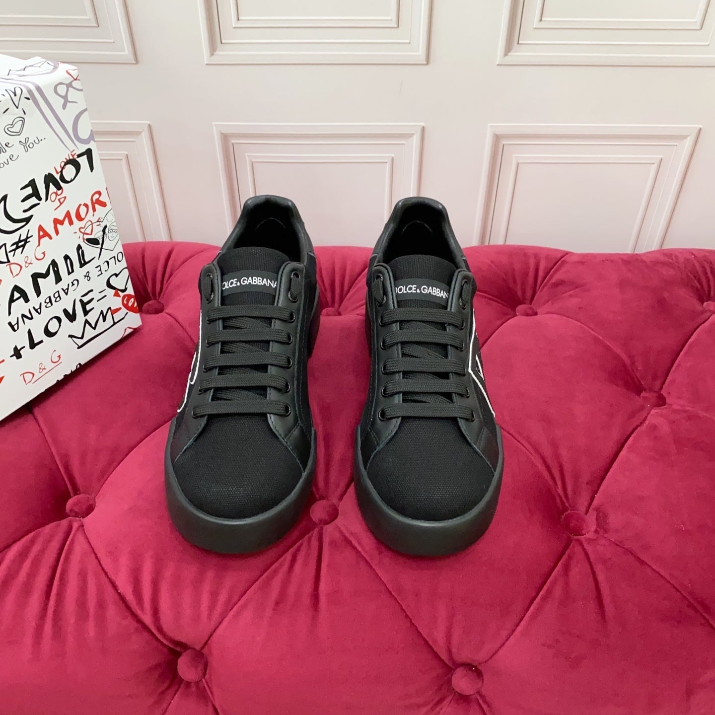 DC 25 Portofino Sneakers Black Cowhide 354916