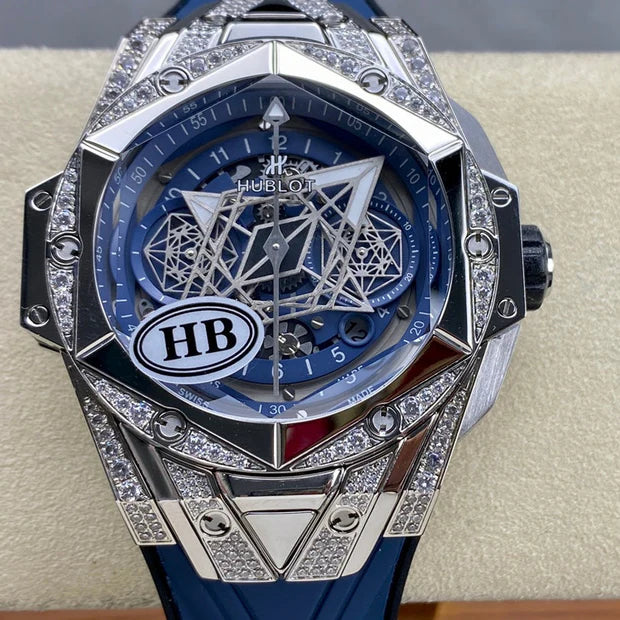 Hublot Big Bang Sang Bleu II Titanium Blue Pavé 45mm Watch