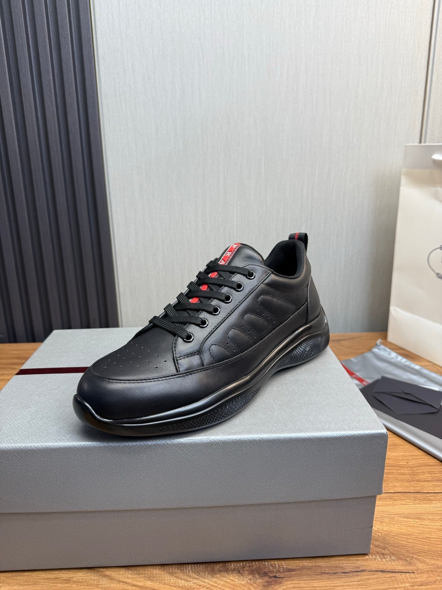 Prada America’s Cup Sneakers Black Leather 102328