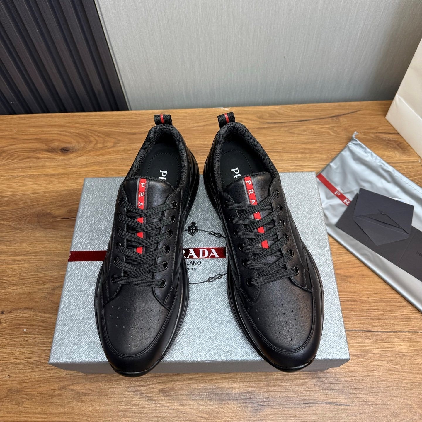 Prada America’s Cup Sneakers Black Leather 102328