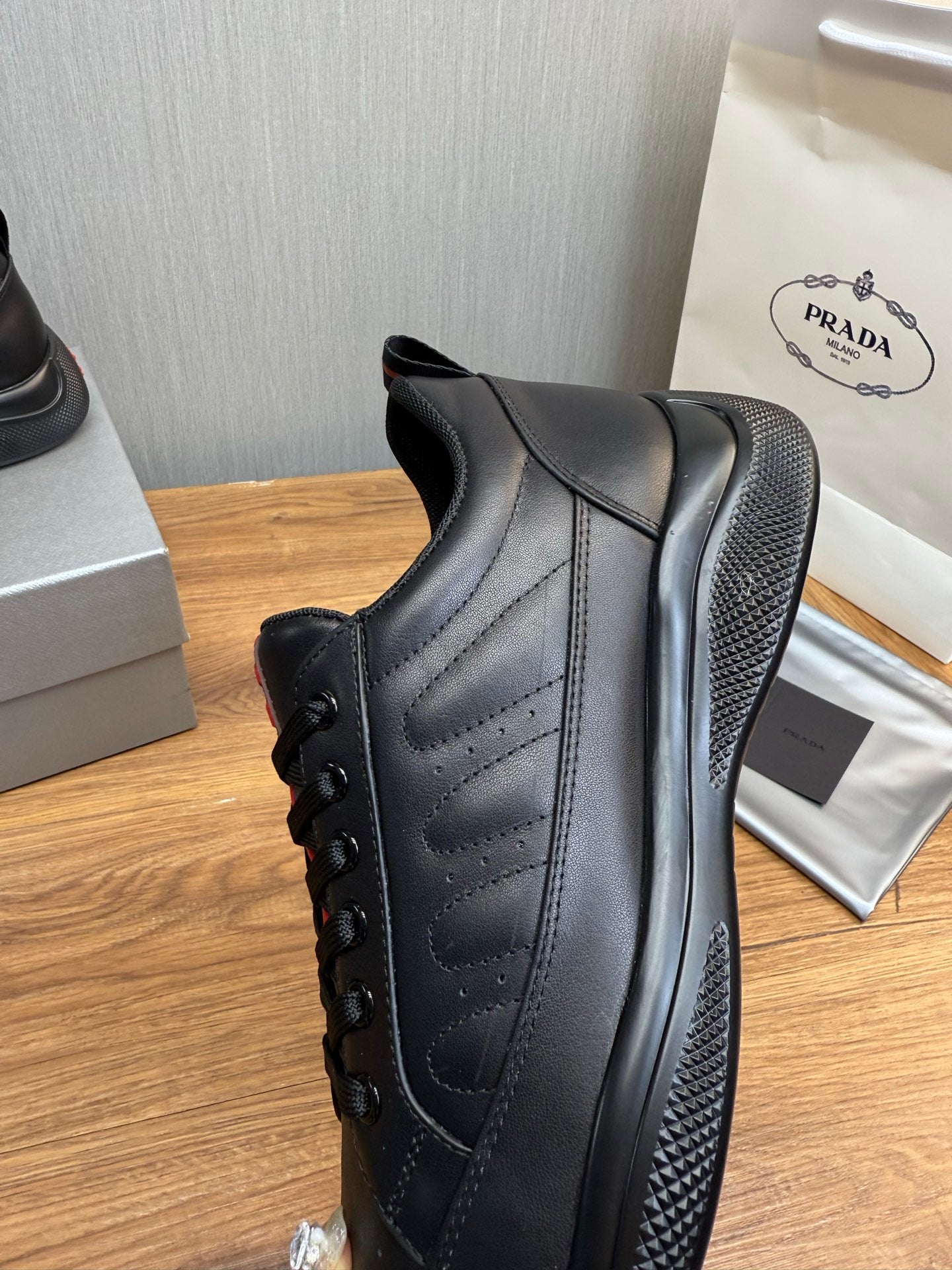 Prada America’s Cup Sneakers Black Leather 102328