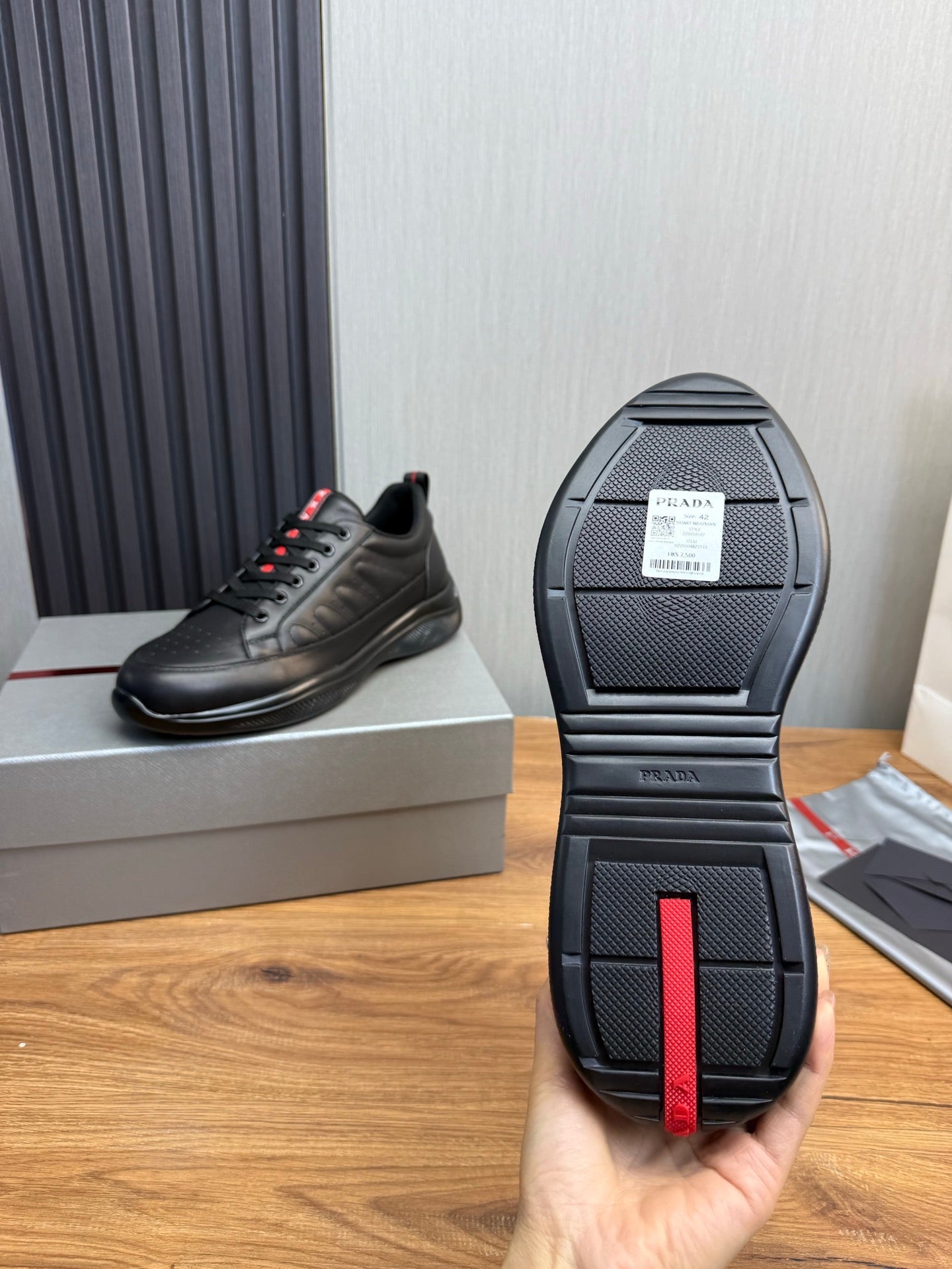 Prada America’s Cup Sneakers Black Leather 102328
