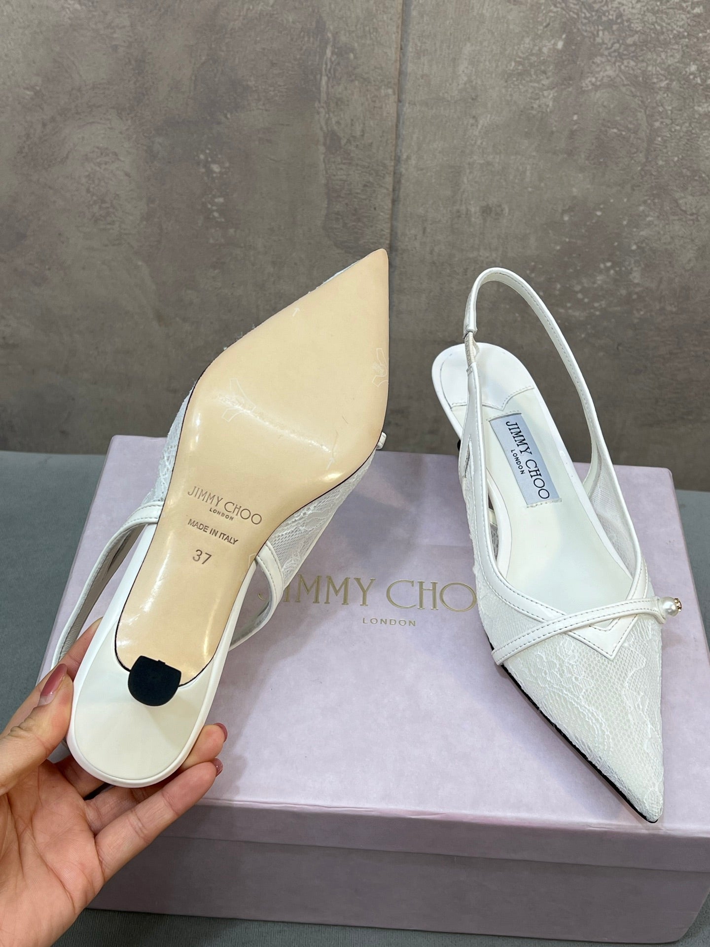 Jimmy 26 Amita Pump 45mm White Mesh 682976