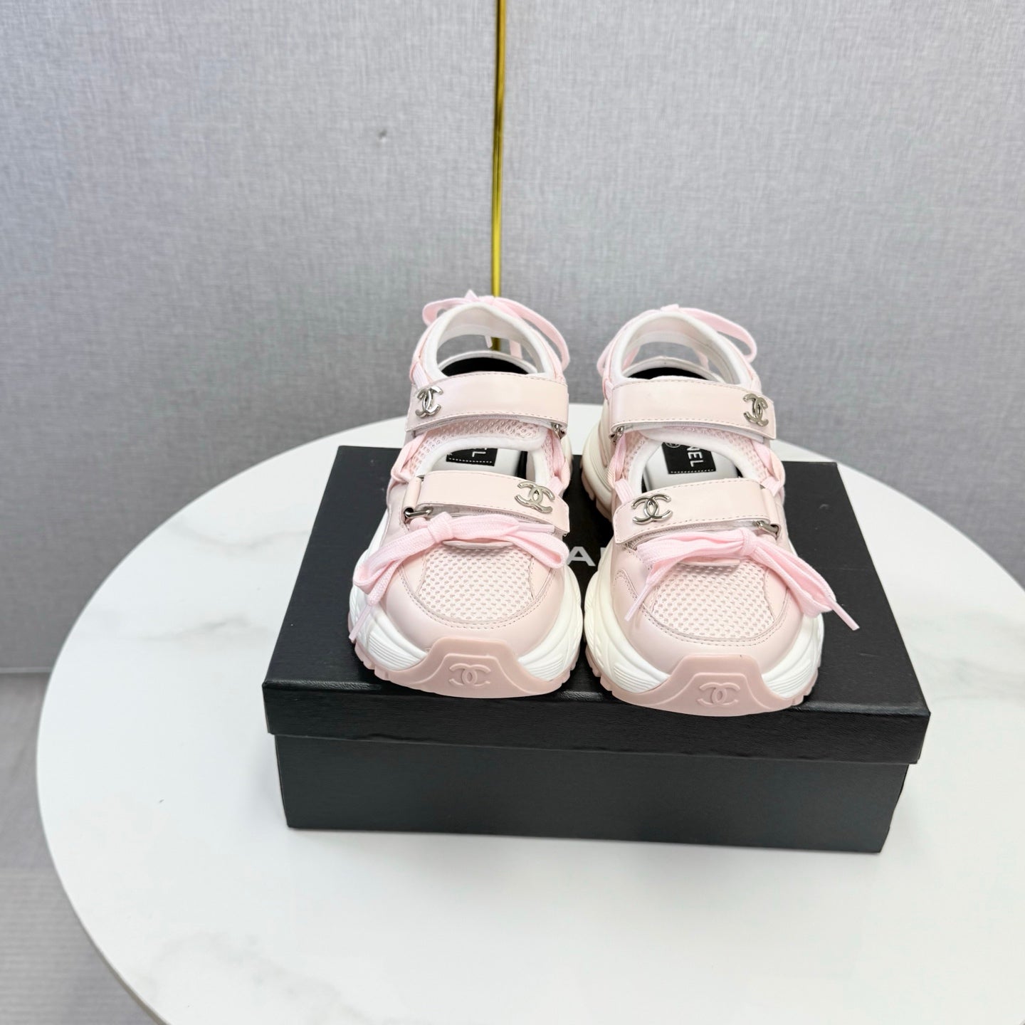 CC 26s Casual Sneakers Pink Leather Mesh 865831