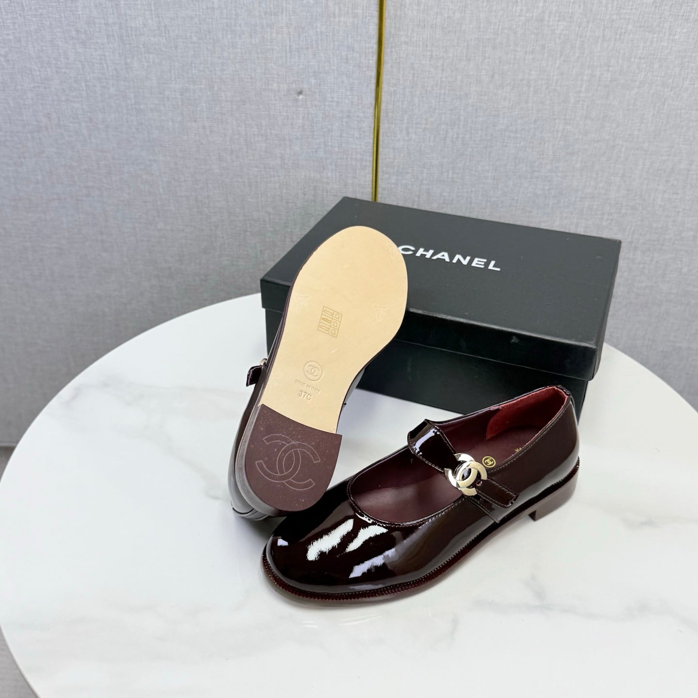 CC 26s Mary Jane Flats Burgundy Patent Leather 904495