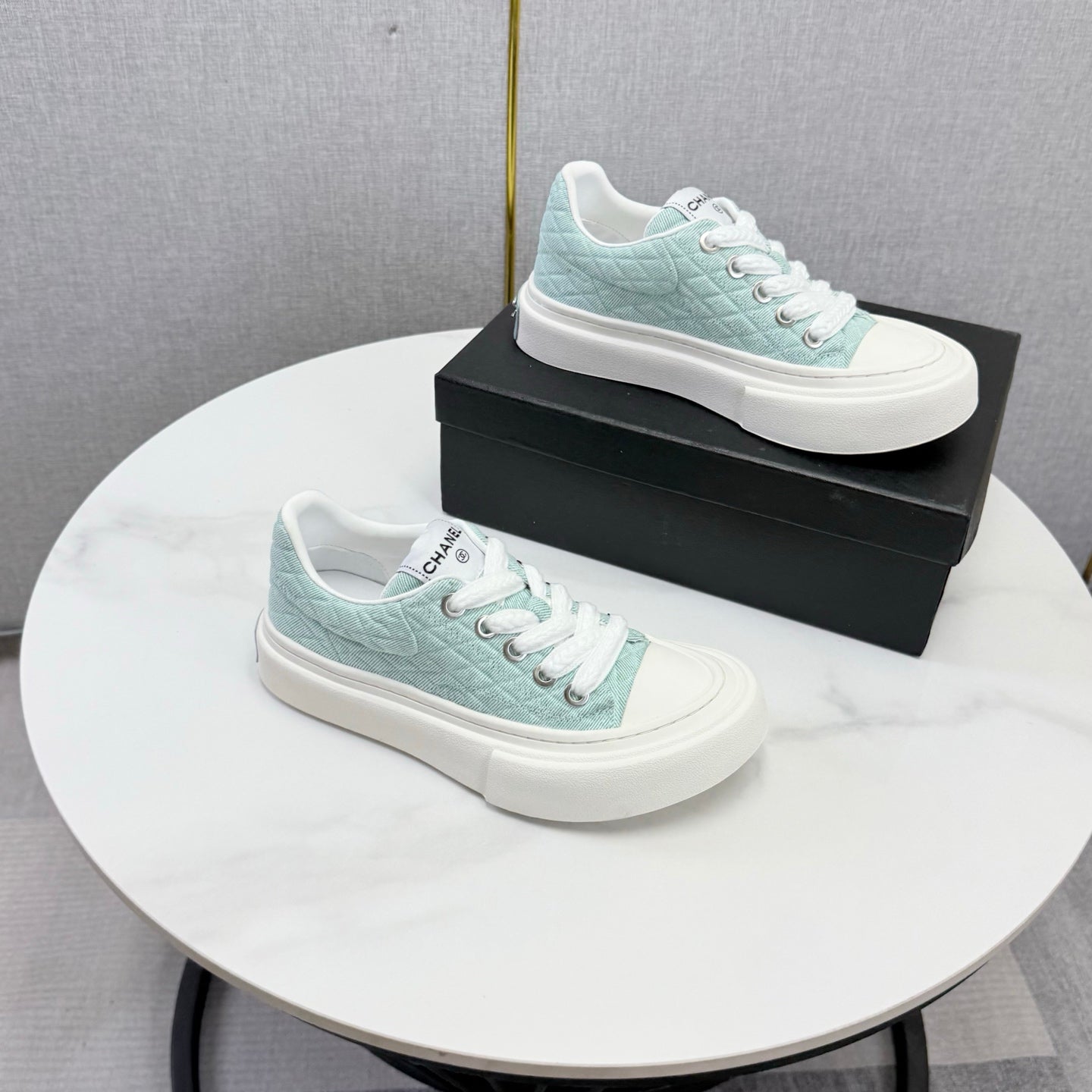 CC 26s Platform Sole Sneakers Mint Blue Canvas 972896