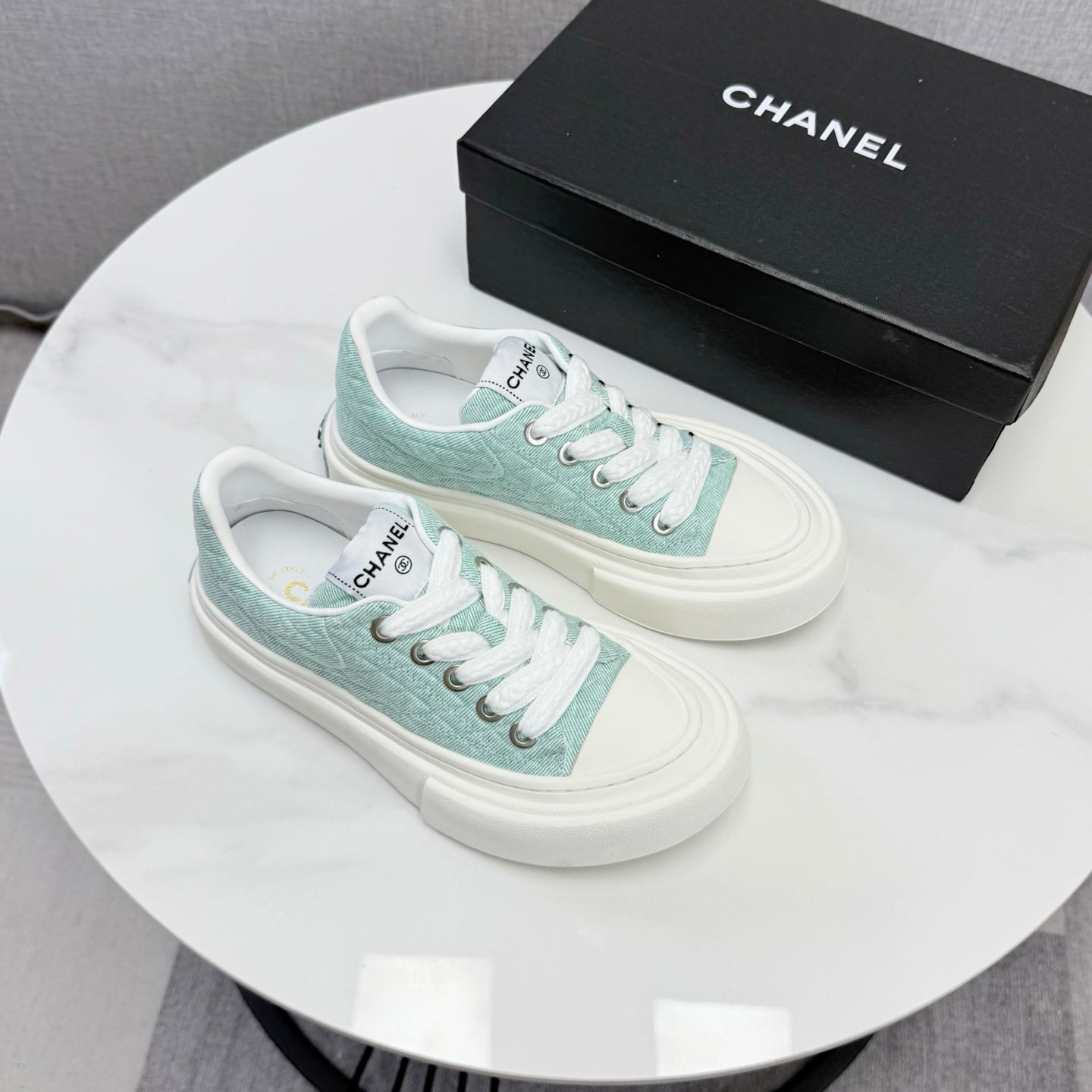 CC 26s Platform Sole Sneakers Mint Blue Canvas 972896