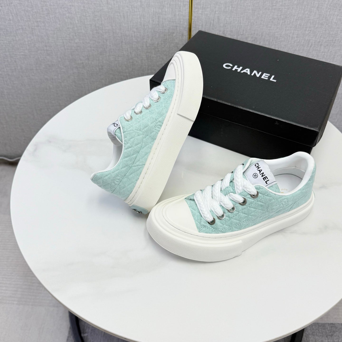 CC 26s Platform Sole Sneakers Mint Blue Canvas 972896