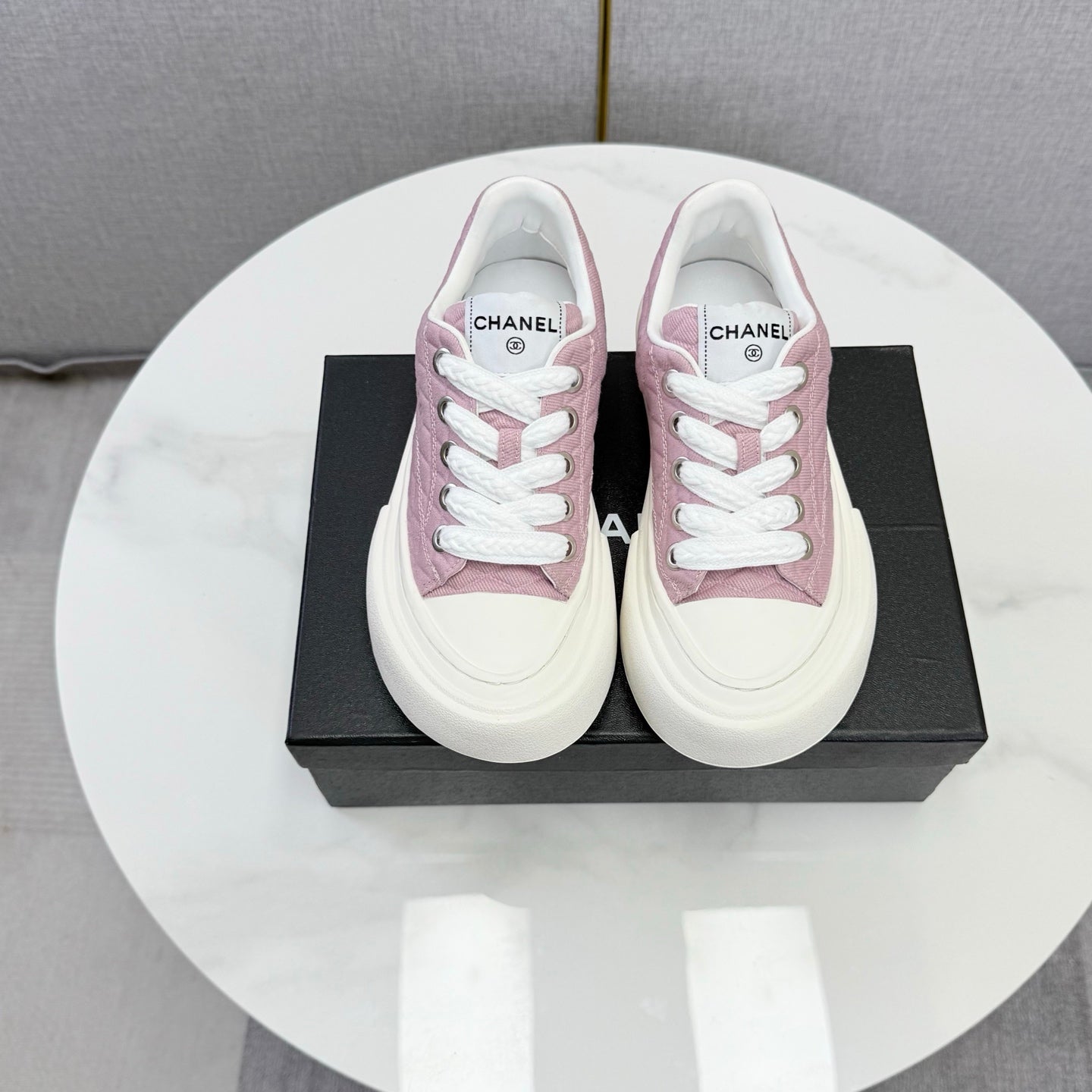CC 26s Platform Sole Sneakers Muted Pink Canvas 972897