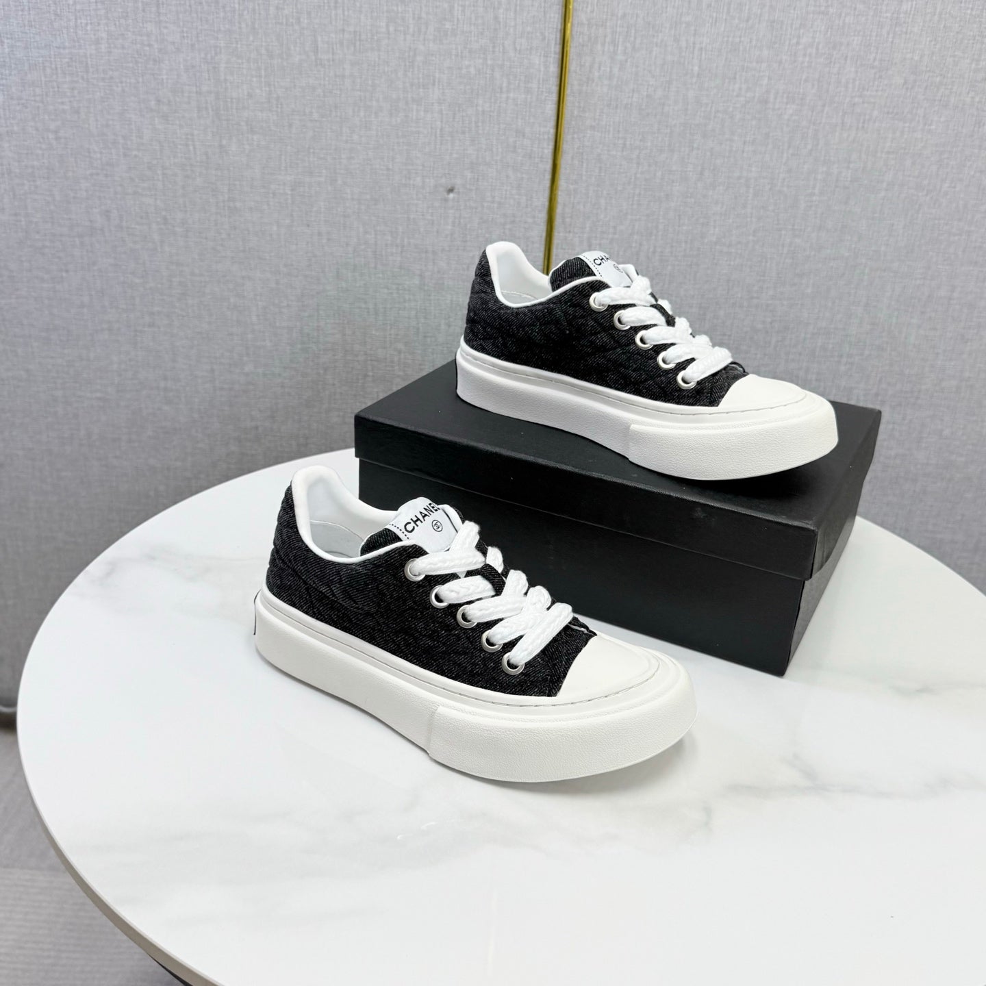 CC 26s Platform Sole Sneakers Black Canvas 972898