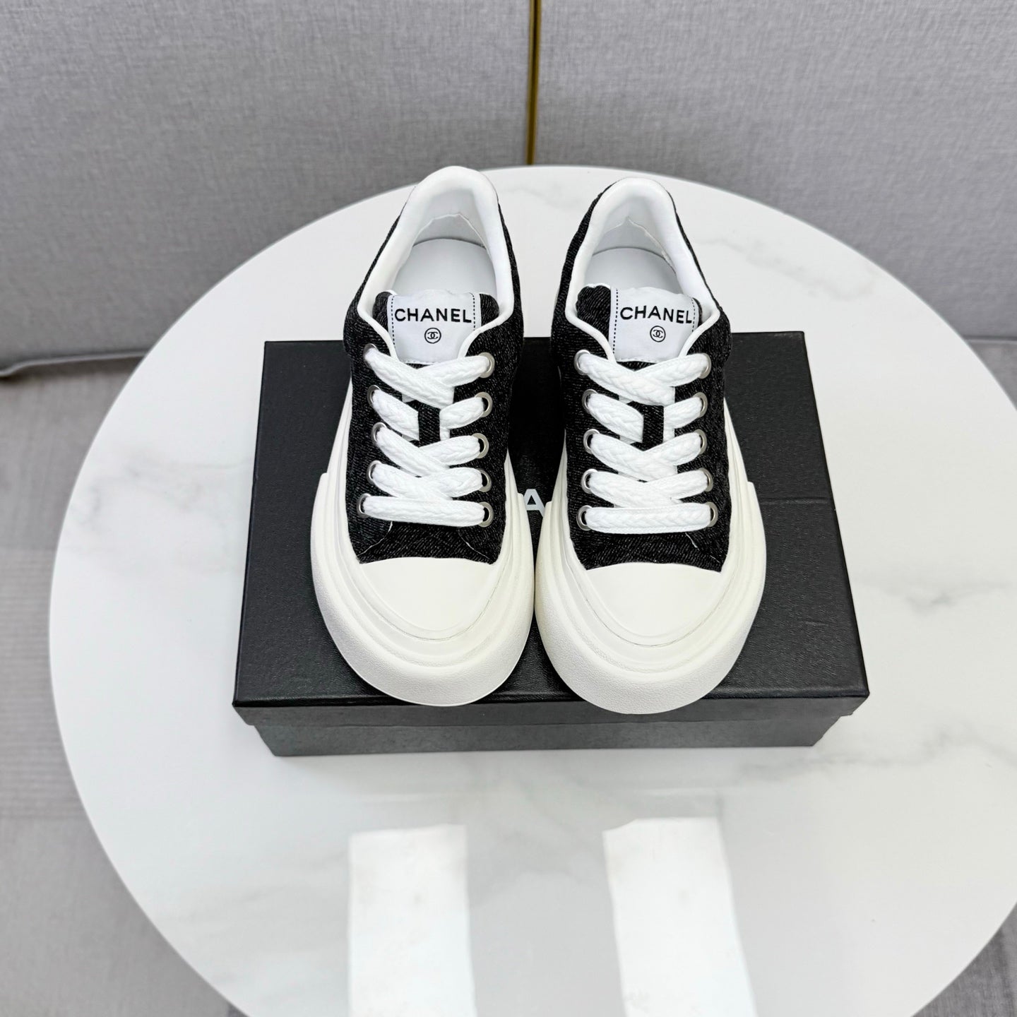 CC 26s Platform Sole Sneakers Black Canvas 972898