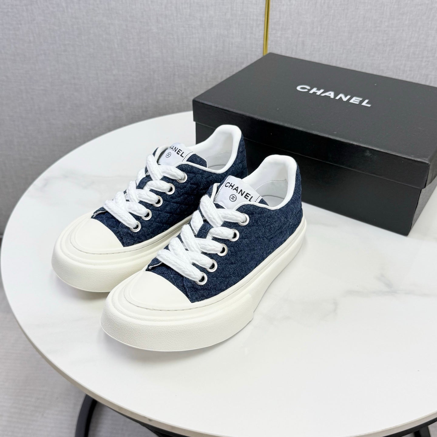 CC 26s Platform Sole Sneakers Dark Blue Canvas 972899