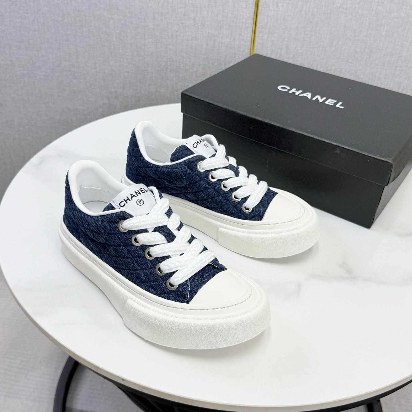 CC 26s Platform Sole Sneakers Dark Blue Canvas 972899
