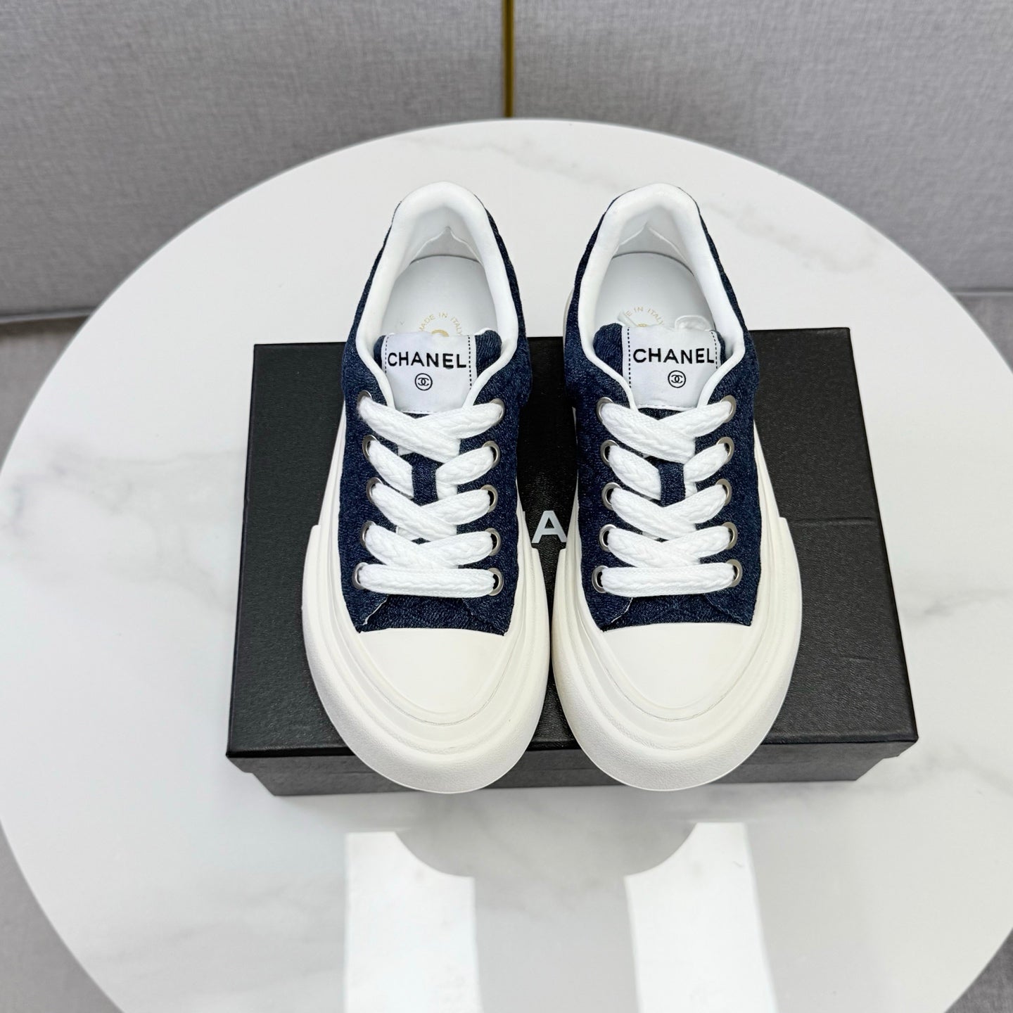 CC 26s Platform Sole Sneakers Dark Blue Canvas 972899