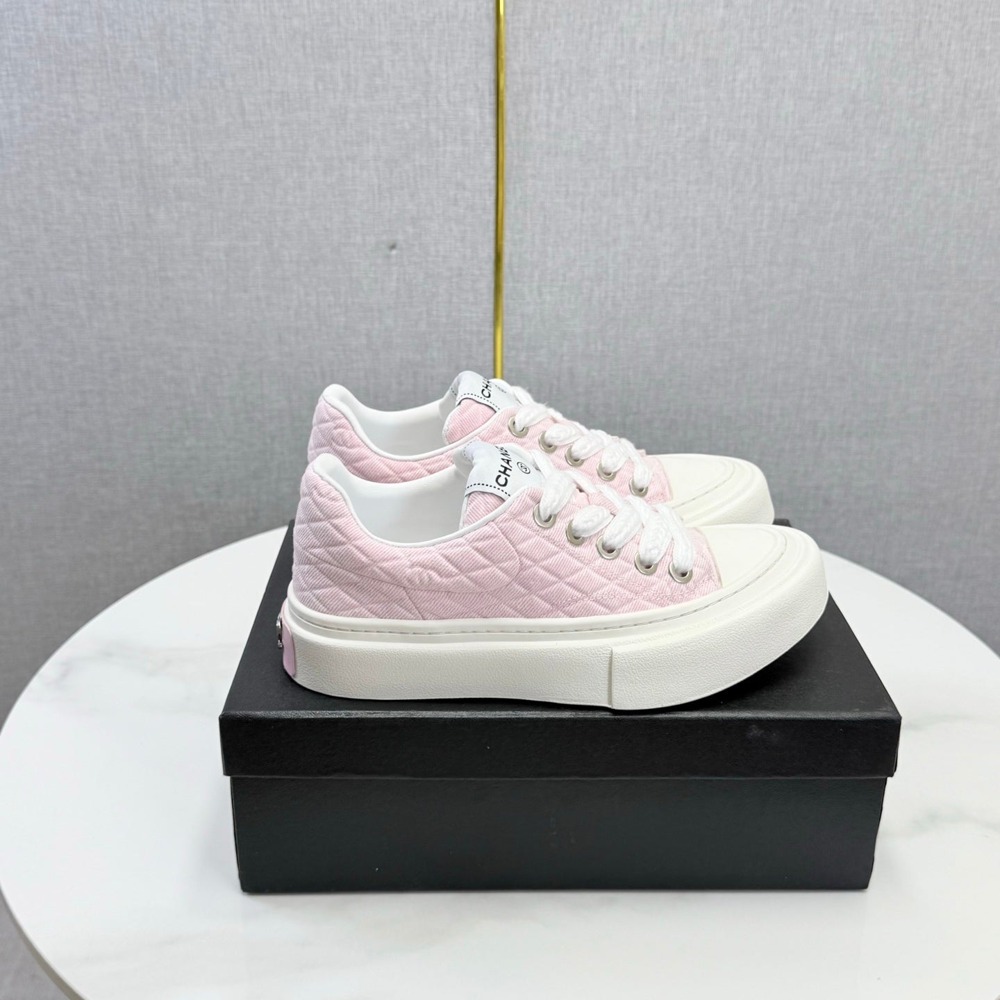 CC 26s Platform Sole Sneakers Light Pink Canvas 972900