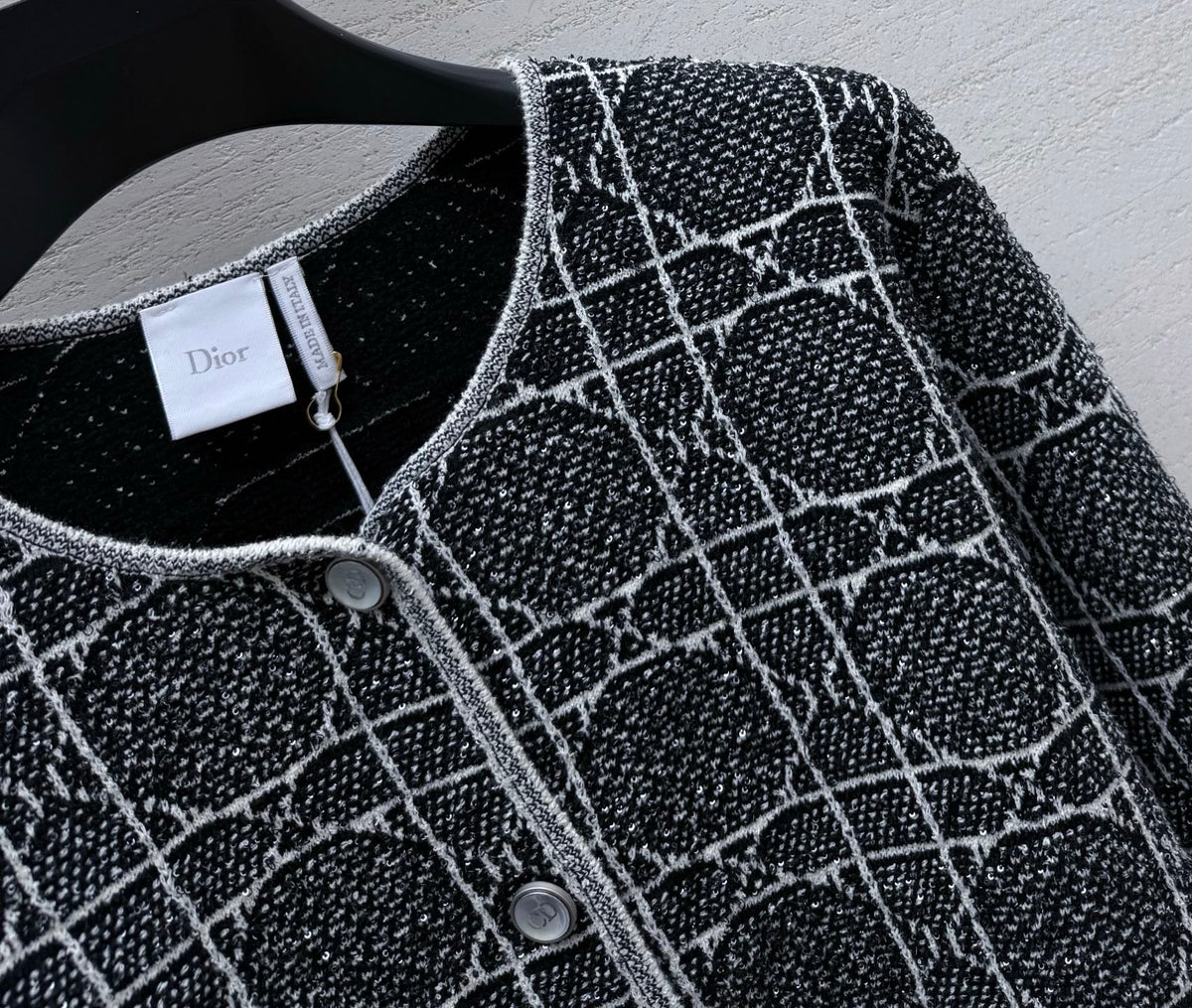 Dior 26s Knit Cardigan Black Viscose Cotton 432924