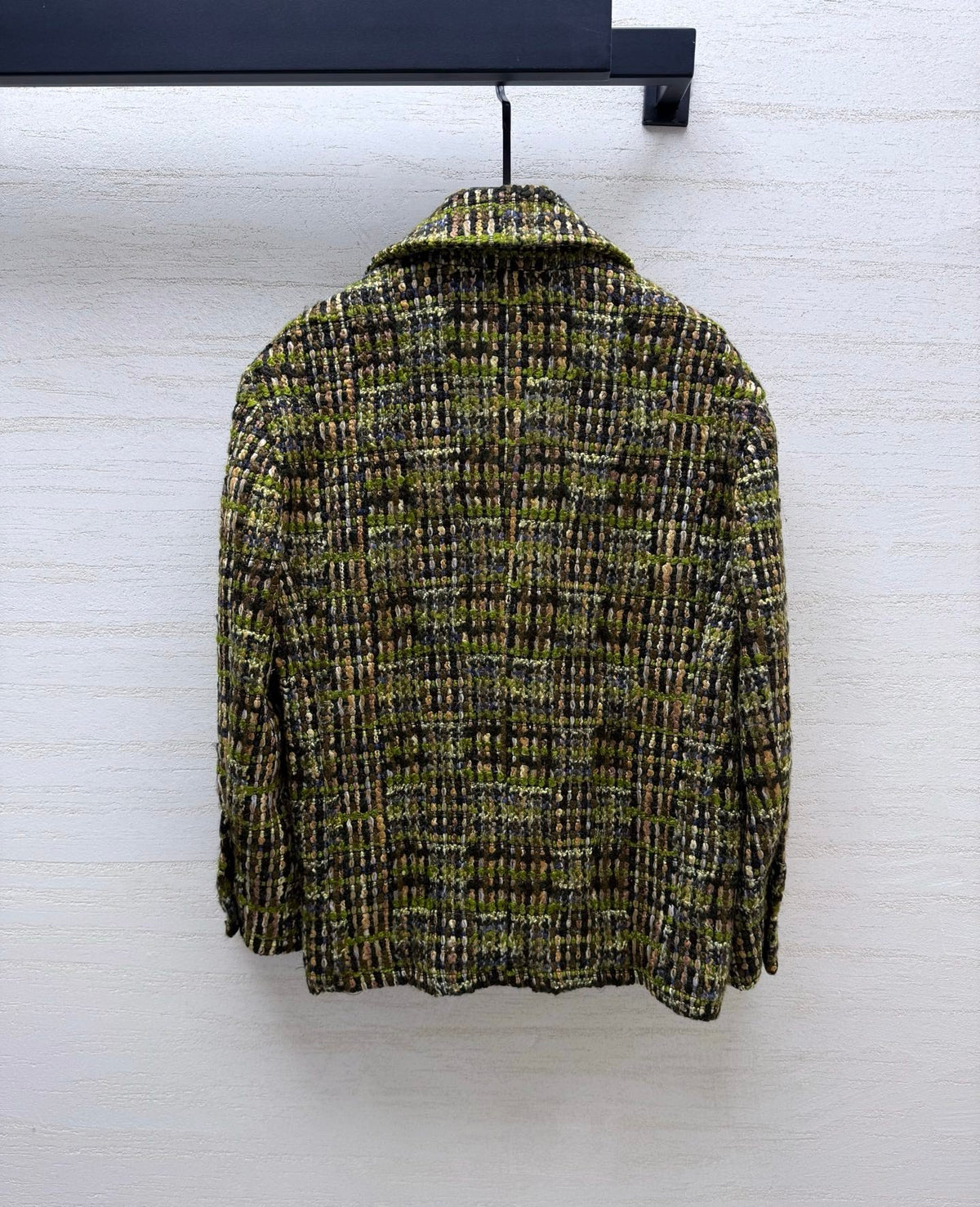 YSL 26s Tweed Jacket Green Wool Polyamide 432993