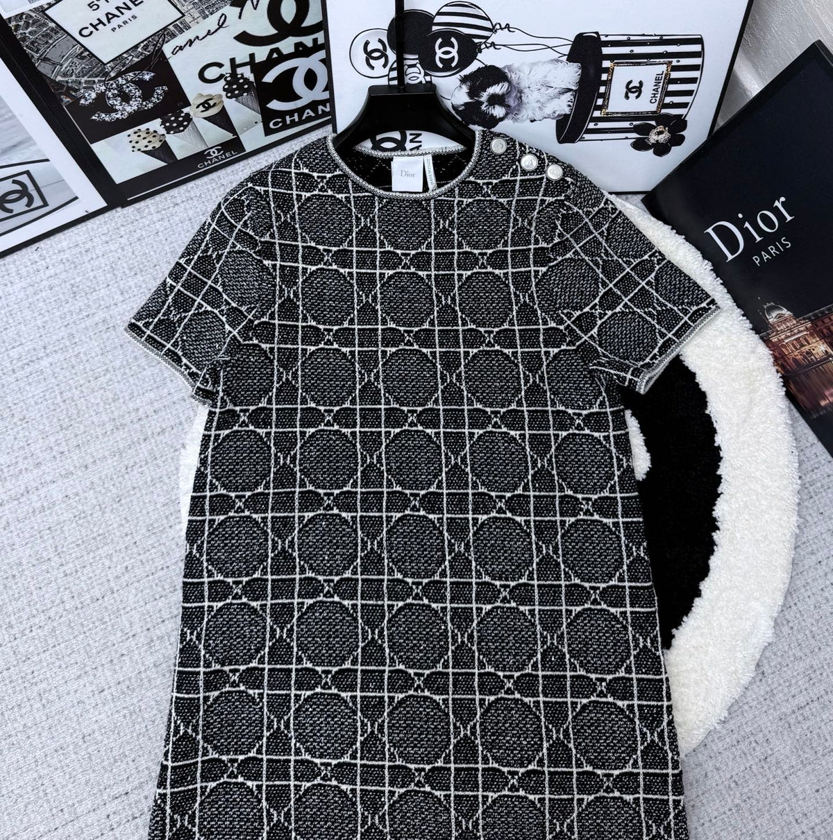 Dior 26s Knit Dress Black Viscose Cotton 432920