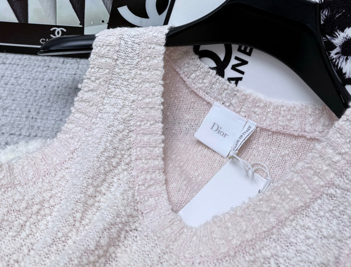 Dior 26s Knit Vest White Cotton Wool 433016