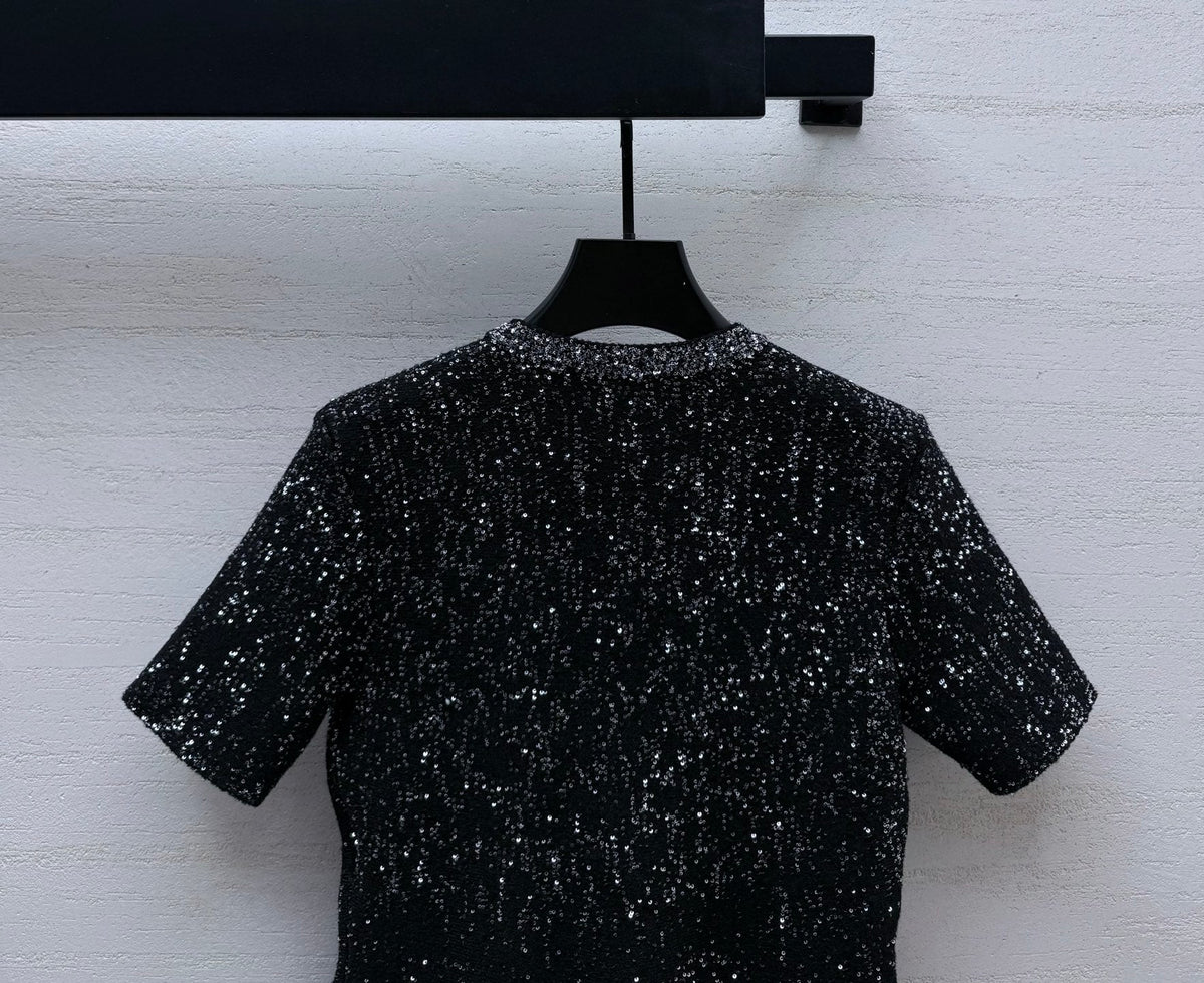 Dior 26s Tweed Top Black Polyamide Viscose 432843
